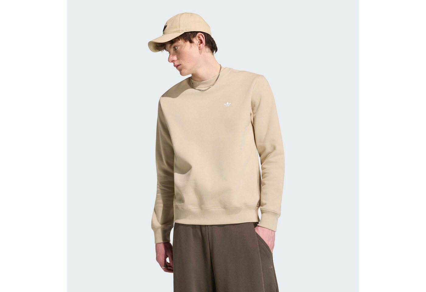 adidas Originals Sweatshirt TREFOIL ESSENTIALS CREW mit Rundhalsausschnitt, ohne Verschluss, aus Baumwolle und Polyester