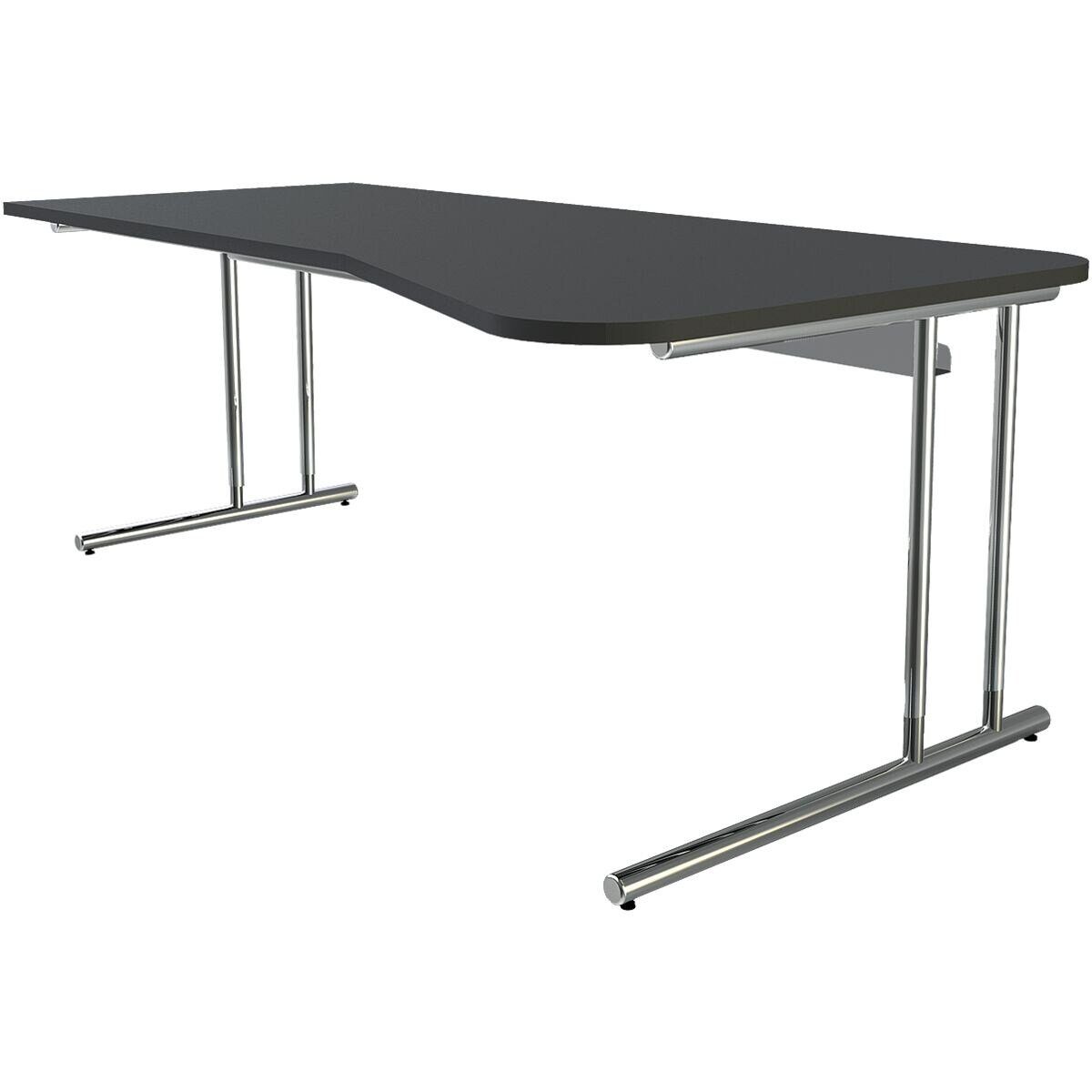 KERKMANN Schreibtisch Artline Transparent, Freiform, Breite 195 cm, C-Fuß, höhenverstellbar 68-82 cm