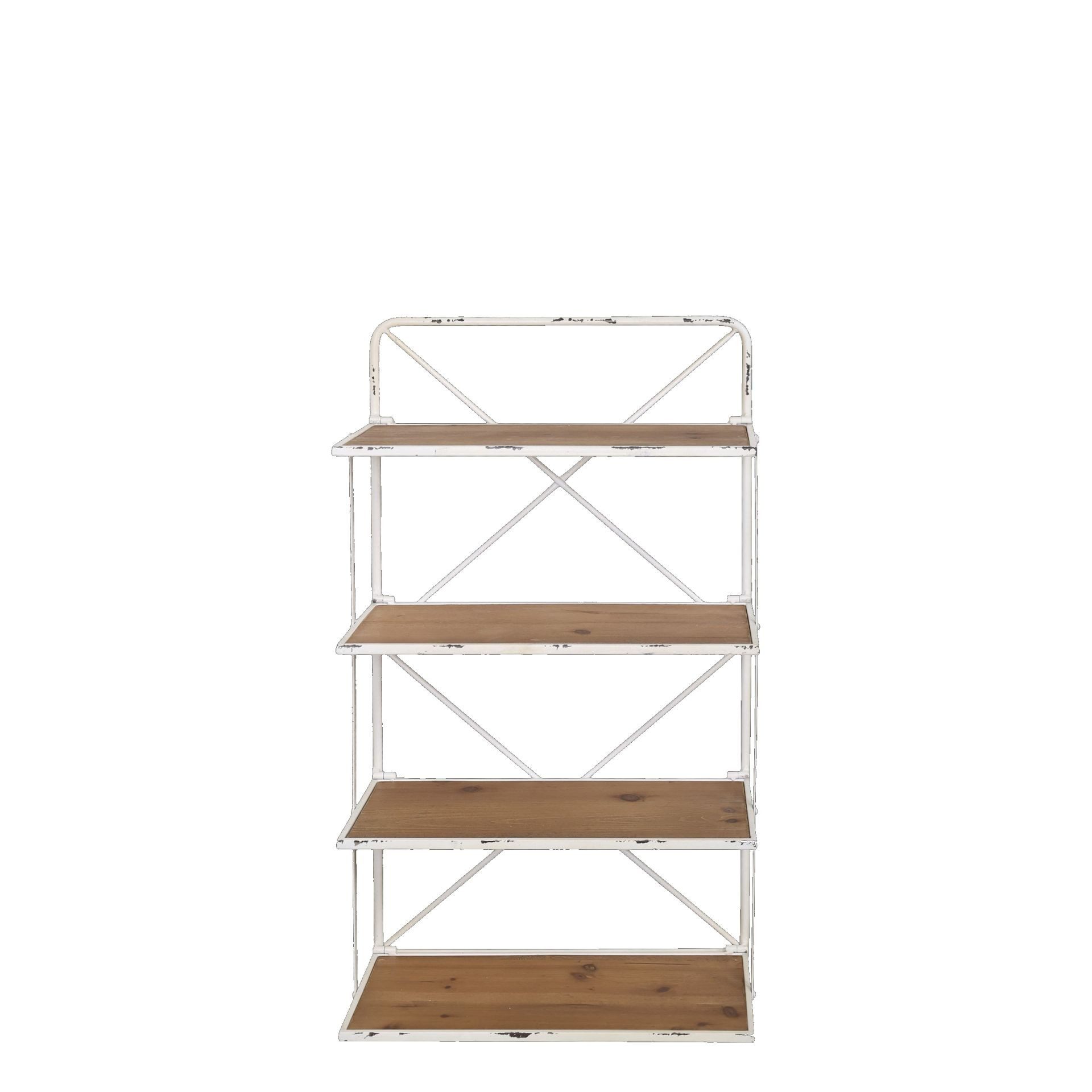 Chic Antique Wandregal Vintage Alice Landhaus 4 Böden Used-Look