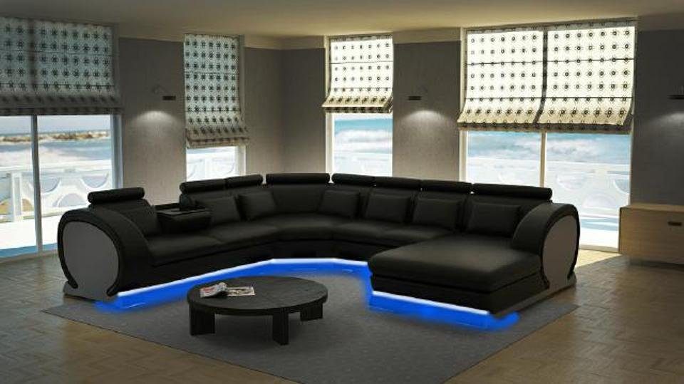 Stilvoll luxus Designer schwarze Made U-Form modern Neu, Europe Ecksofa Design Sofa in JVmoebel