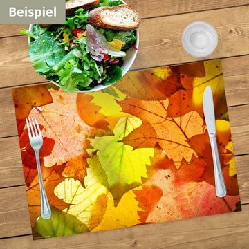 Platzset, Tischsets I Platzsets - Herbst - Bunte Herbstblätter, Tischsetmacher, (aus Naturpapier in Aufbewahrungsmappe, 12-St., 44 x 32 cm / bunt), Made in Germany