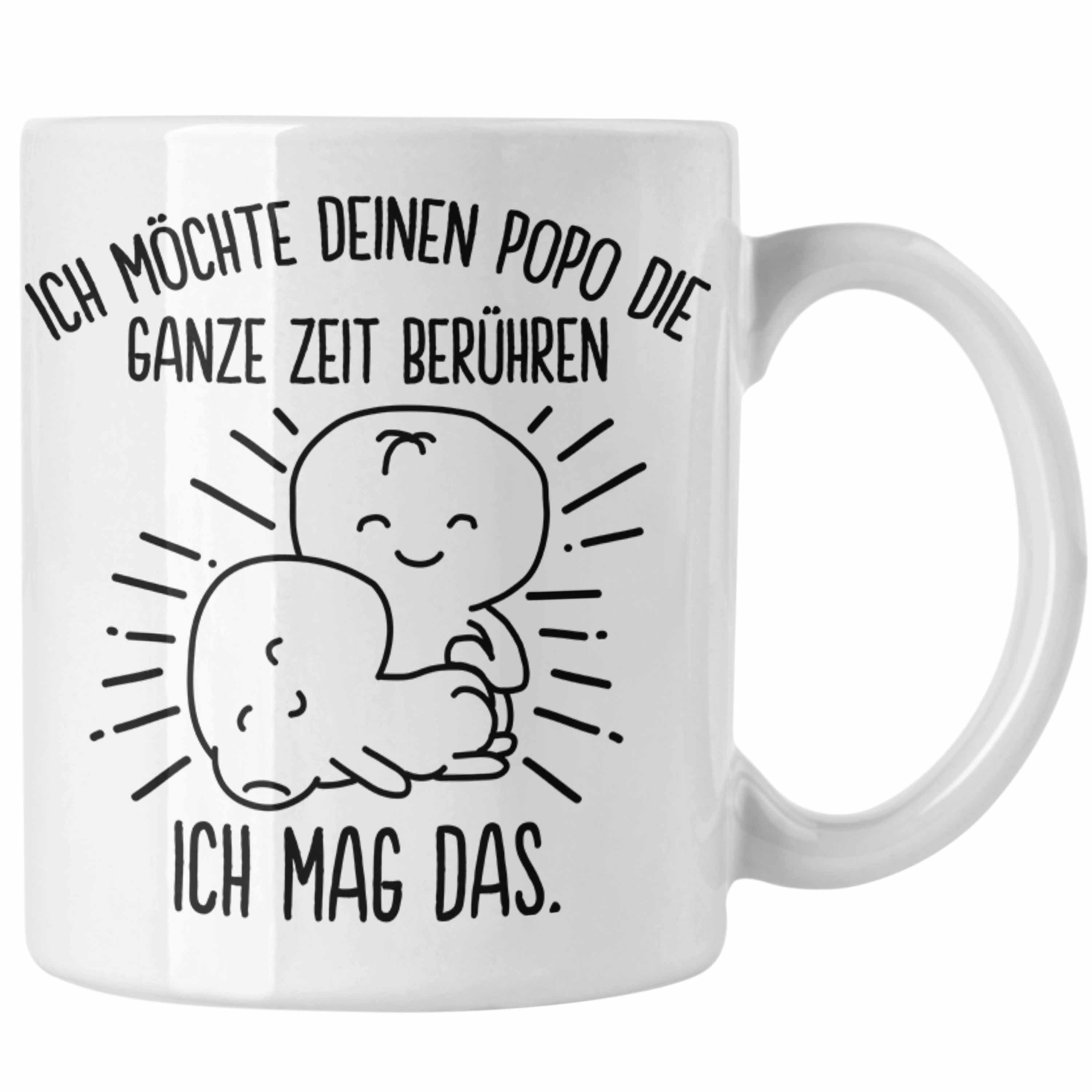 Anfassen Paare Kaffeetasse Liebe Tasse Trendation Popo Spruch Geschenkidee Lustig Trendation Freundin für Tasse Valentinstag weiss Mann Geschenk