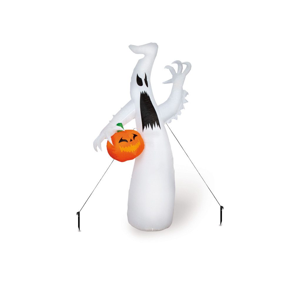 Fries Dekofigur Halloweenfigur - Geist mit Kürbis - aufblasbar