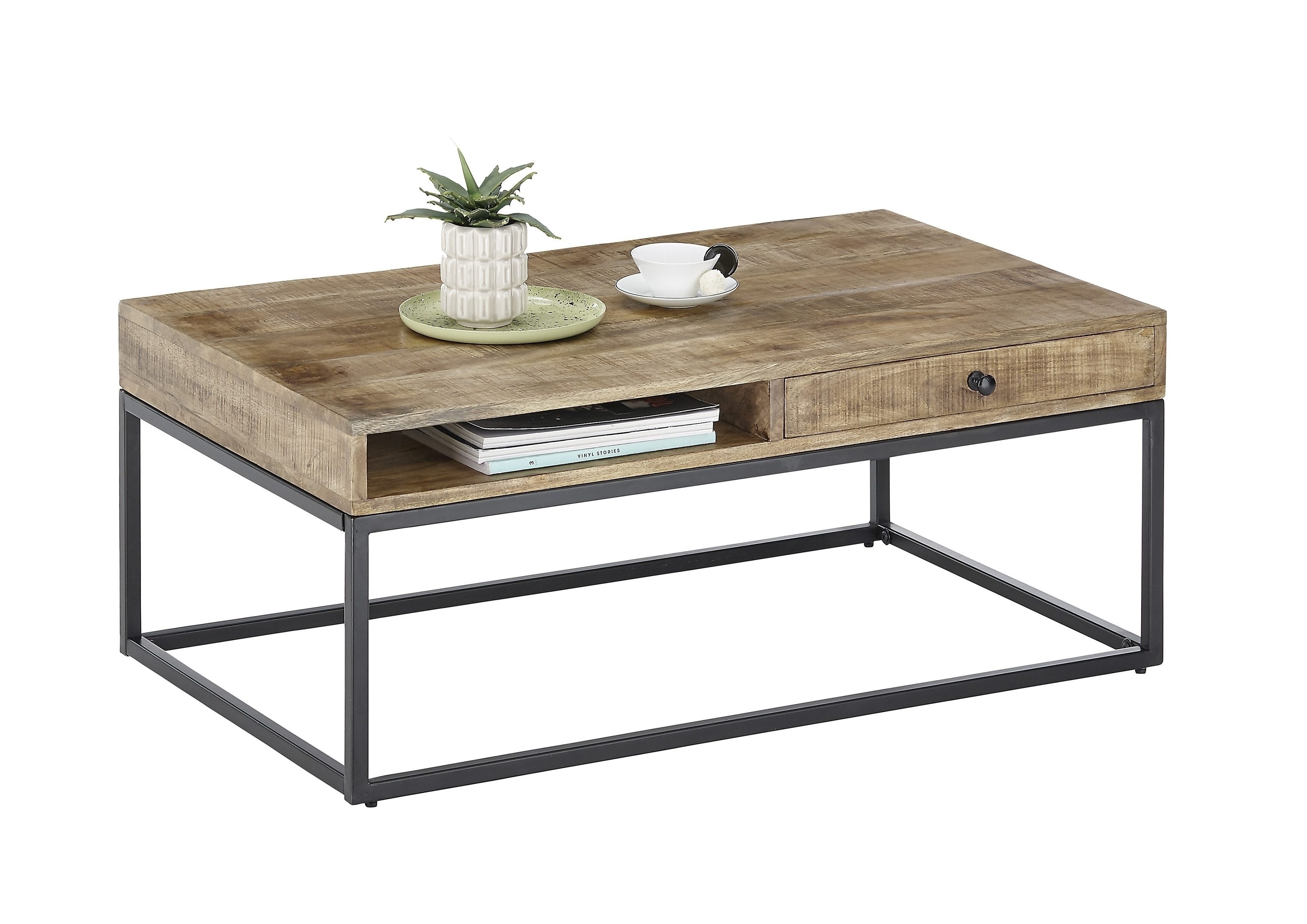 Couchtisch in Mango, Mango massiv - 100x40x60cm (BxHxT)