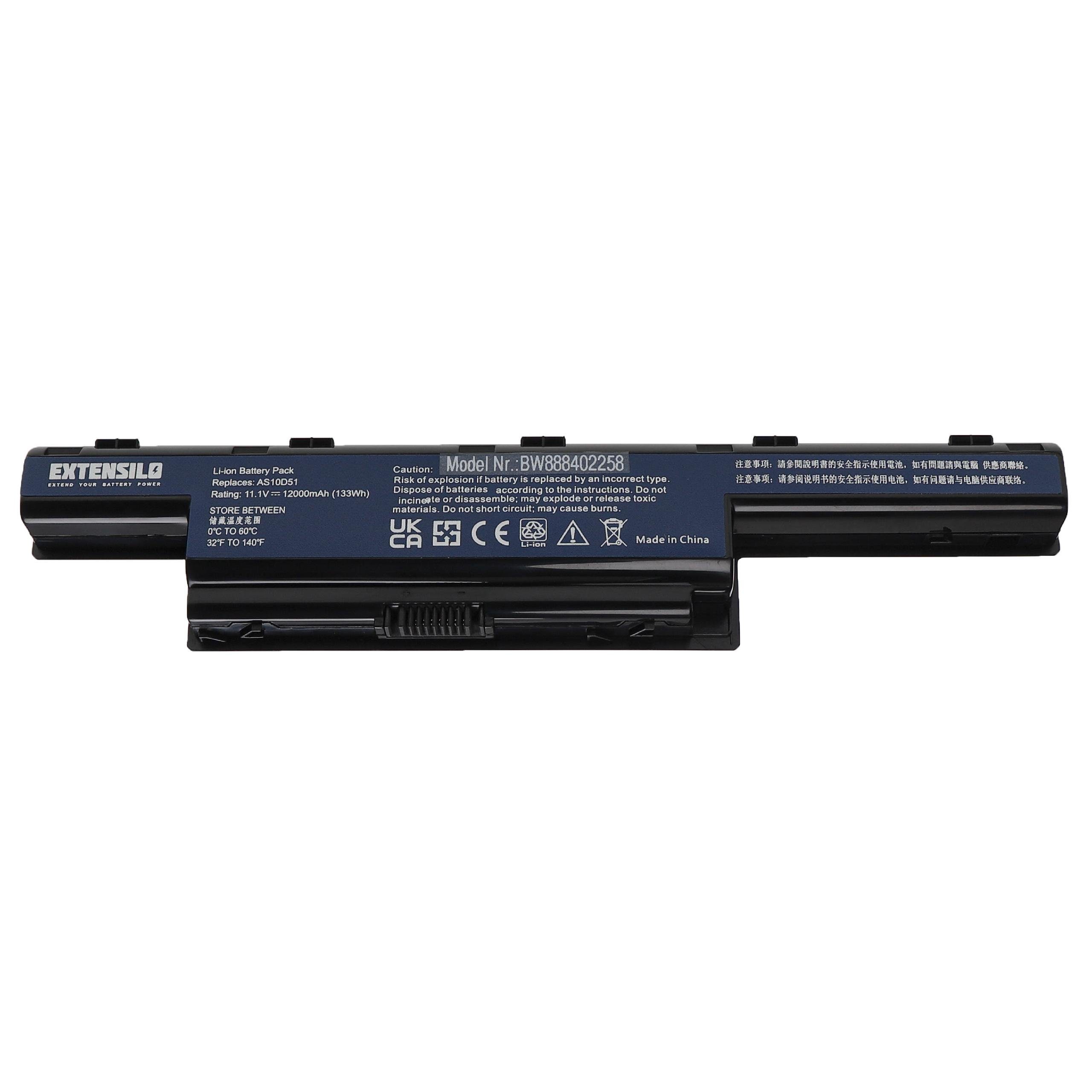 Extensilo kompatibel mit Acer Aspire V3-771G Laptop-Akku Li-Ion 12000 mAh (11,1 V)