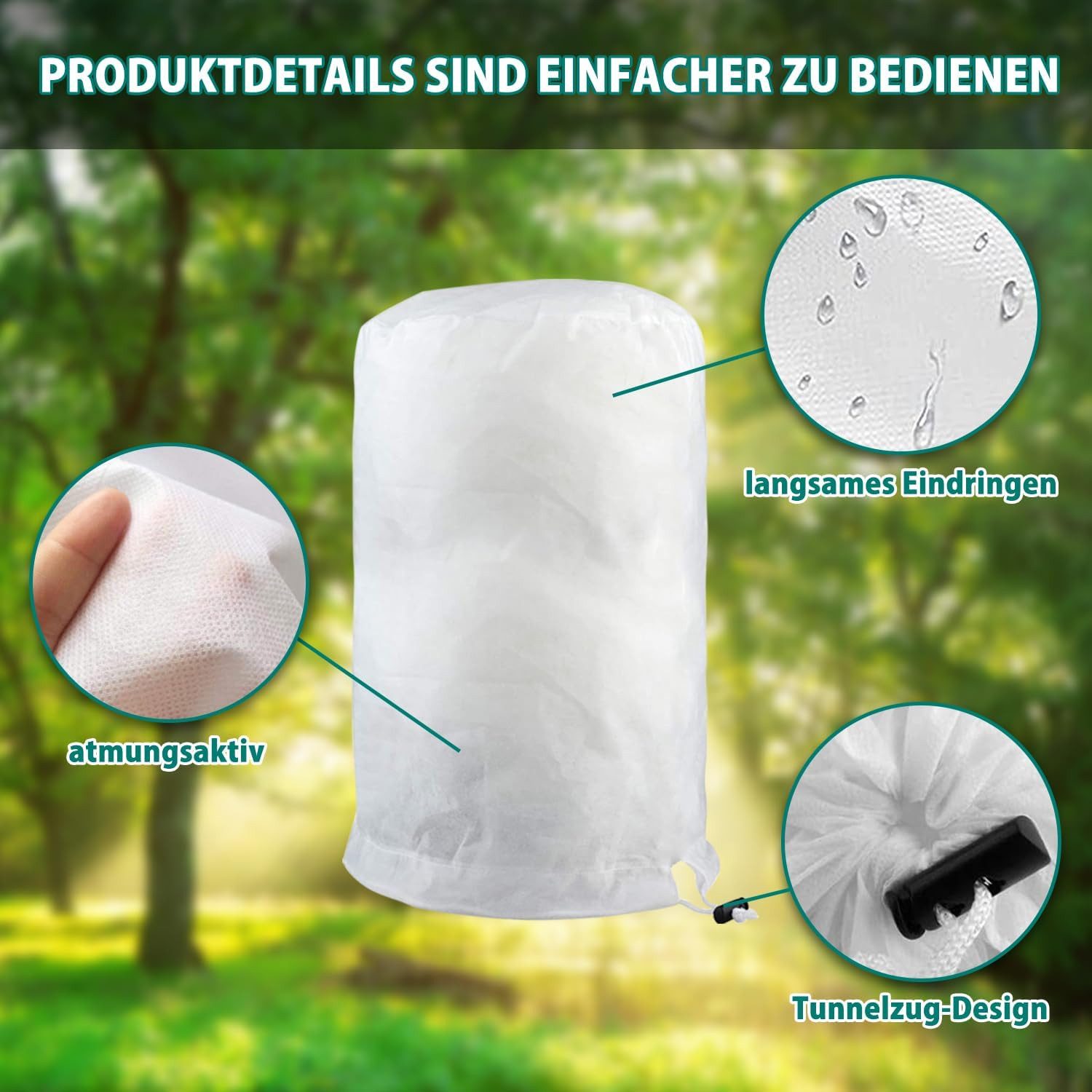 FELIXLEO Winterschutzhaube 80x100cm Winterschutz für Kübelpflanzen Frostschutz für Balkonpflanzen (1-St)