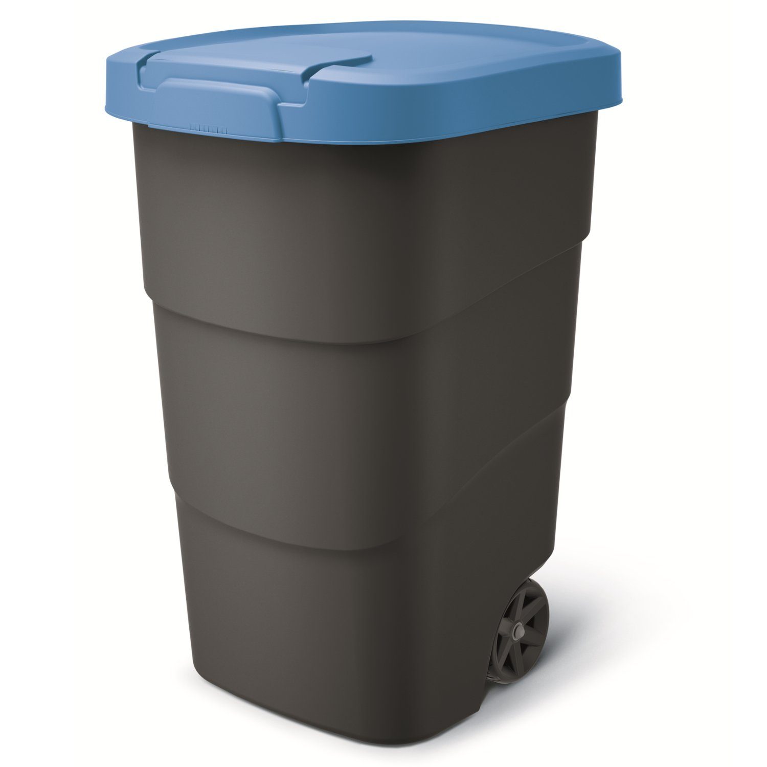 mit Blau Müllbehälter Wheeler, Prosperplast Rädern 95L Mülleimer