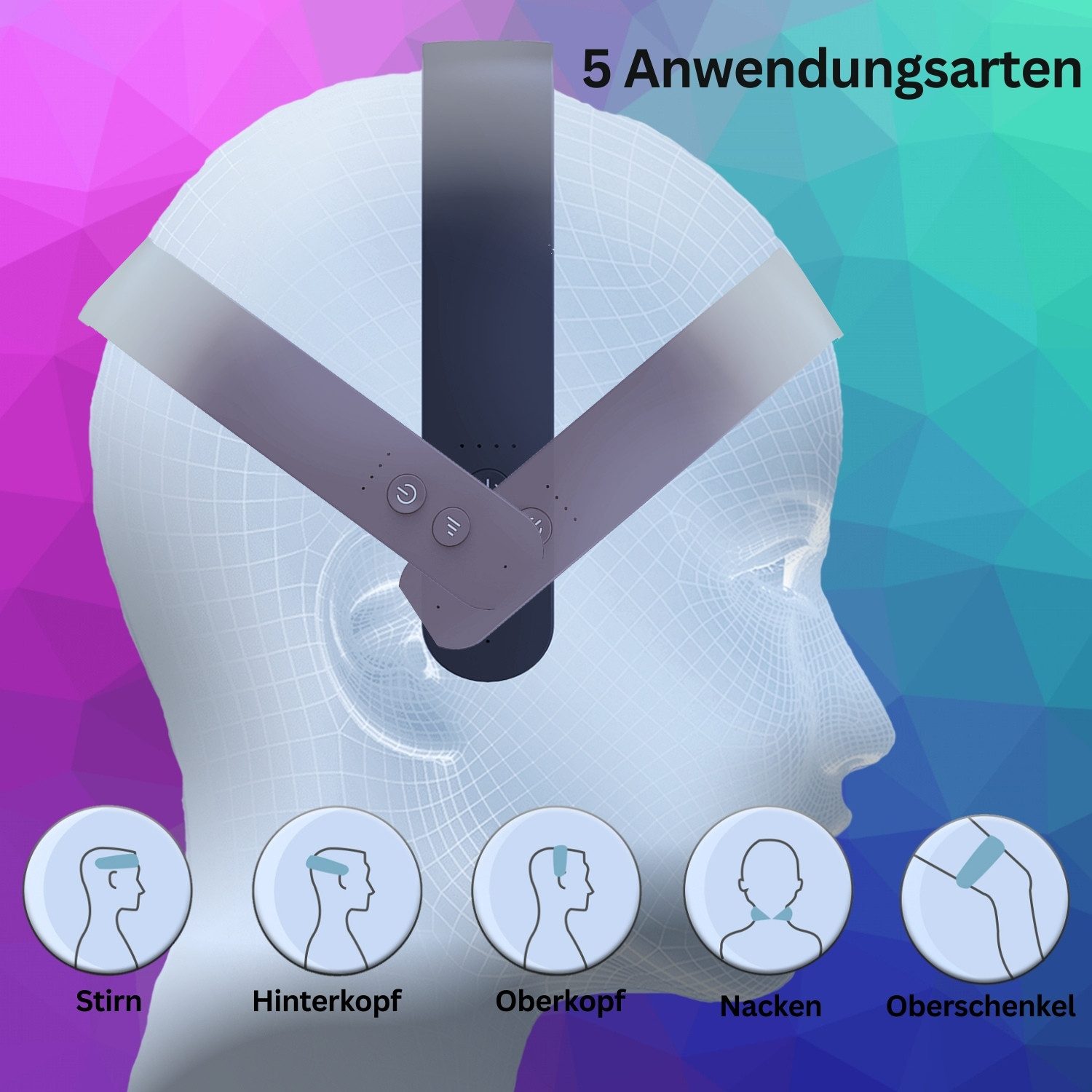 Duke-Handel Beruhigungs- und Entspannungsgerät Laser Haartherapiegerät Kopfmassagegerät, 1-tlg., Verbesserung des Haarwachstums, kompakt & leicht