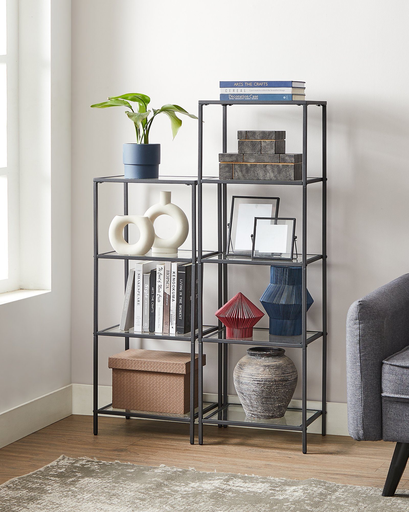 VASAGLE Bücherregal, 1-tlg., Standregal, Küchenregal, stabil, H:90 - 177.3 günstig online kaufen