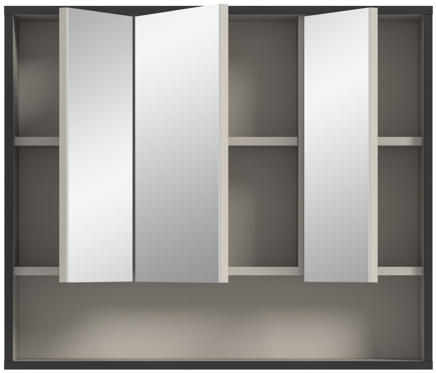 xonox.home Badezimmerspiegelschrank Kaschmir Nachbildung Softclose Melamin Modern 80x68x19 cm