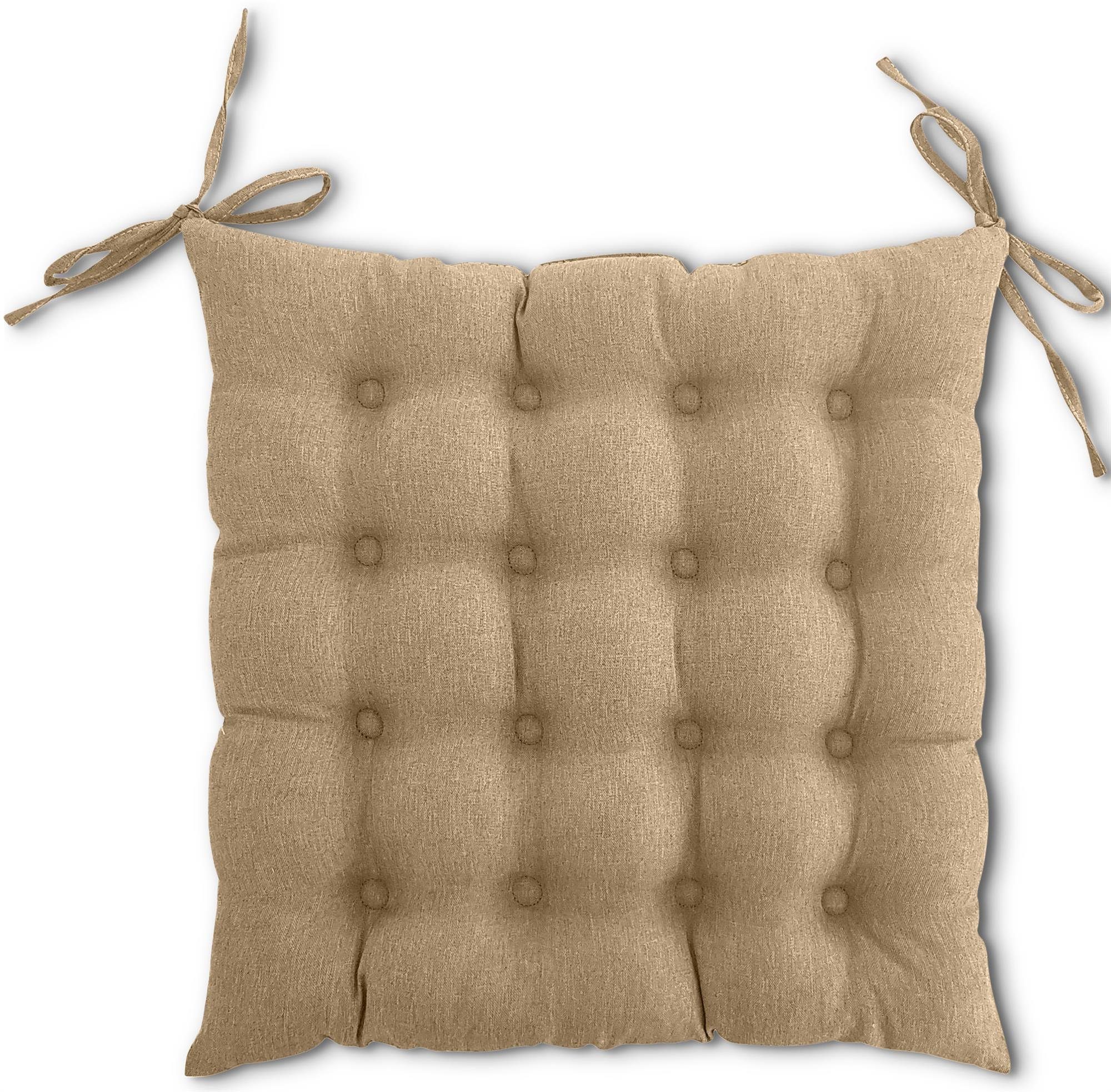 wometo Stuhlkissen Prime 40x40, OEKO-TEX®, Sitzkissen mit Steppung & Bändern