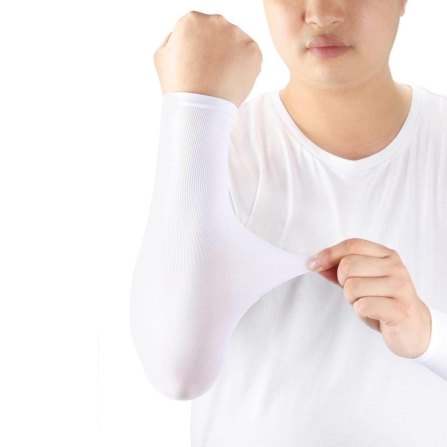 LuxusKollektion Armlinge Arm Sleeves Kühlung UPF 50+ Weiß
