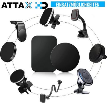 MAVURA Magnethalter ATTAX Metallplättchen mit Magnethalter selbstklebend, für KFZ Handy Smartphone Rauchmelder etc. - XXL Set [12teilig]