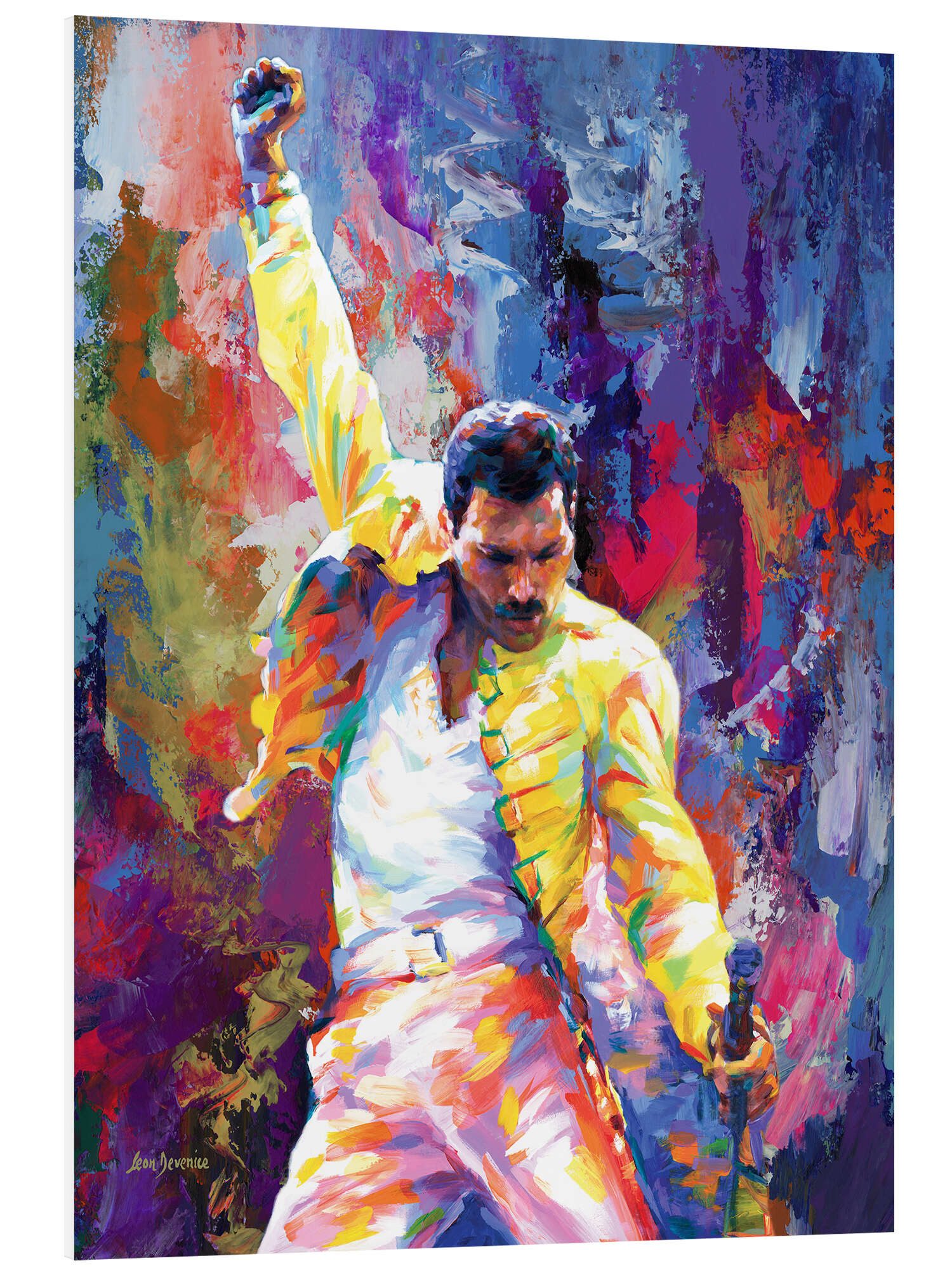 Posterlounge Wandbild Freddie Mercury Pop Art Porträt, Leon Devenice, erhältlich als Poster, Leinwandbild, Wandsticker oder Acrylglasbild