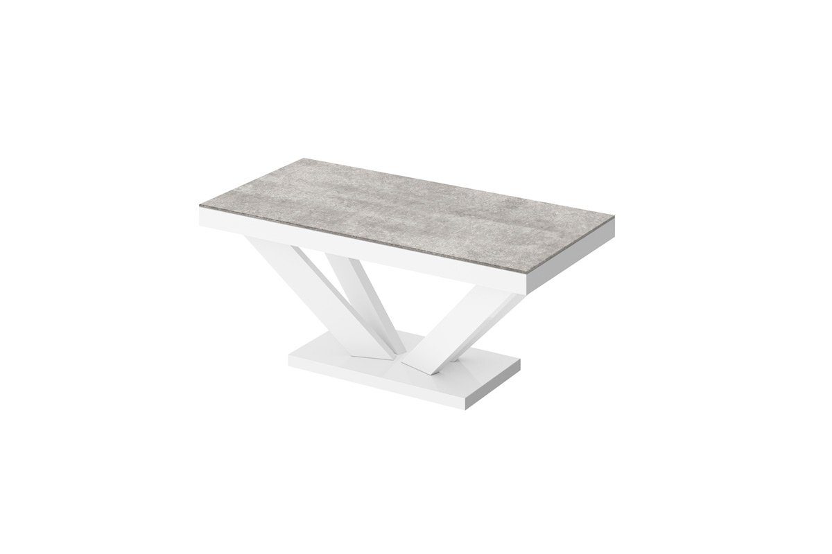 Couchtisch HV-222 Weiß designimpex Hochglanz Design / Hochglanz Beton Tisch Highgloss Wohnzimmertisch Couchtisch