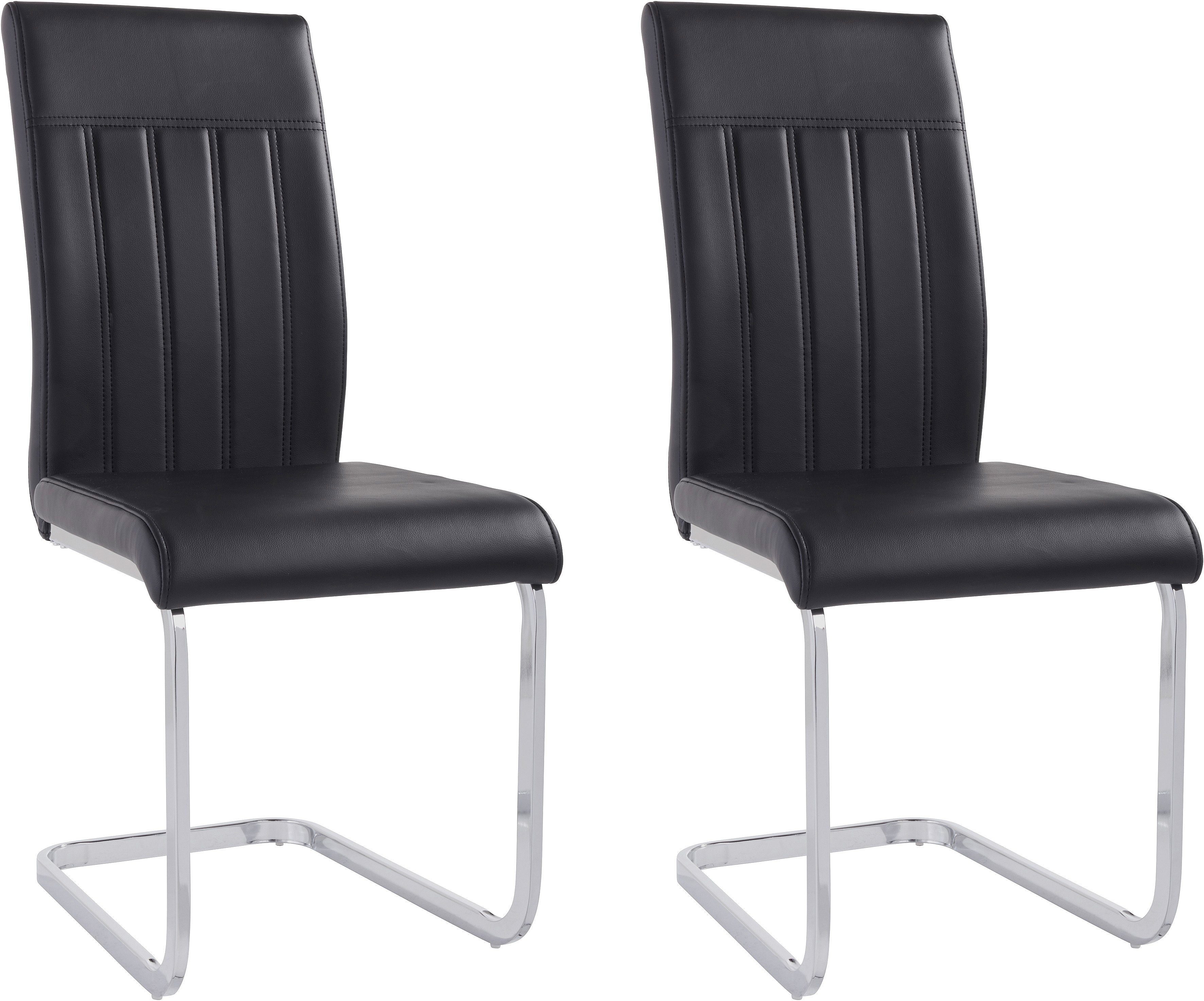 Homexperts Esszimmerstuhl Francis (Set, 2 St), (2 oder 4 Stück), Bezug in Kunstleder schwarz | Stühle