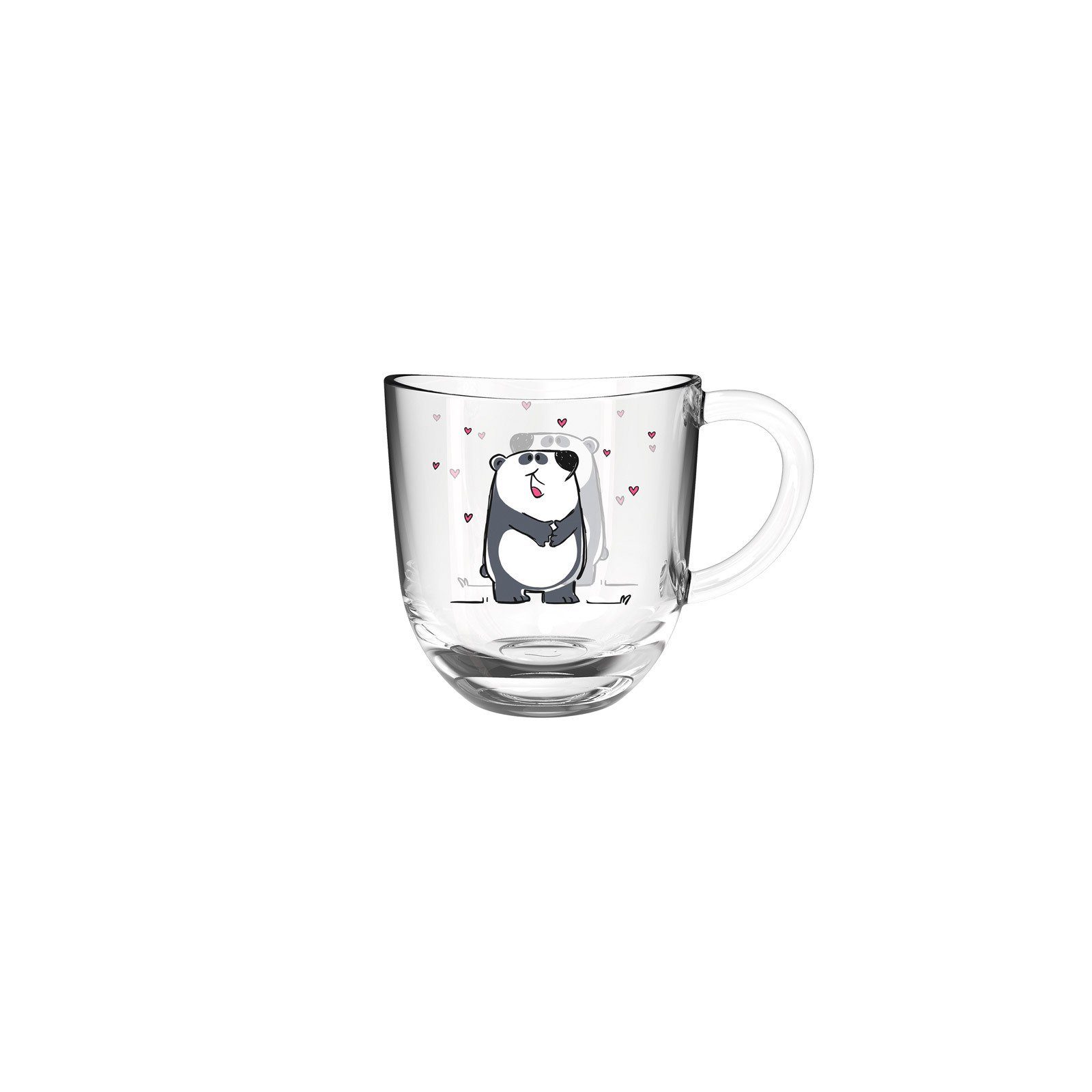 Glas Kindertasse Set, LEONARDO Trinkglas und 2er Kinderbecher Bambini Panda