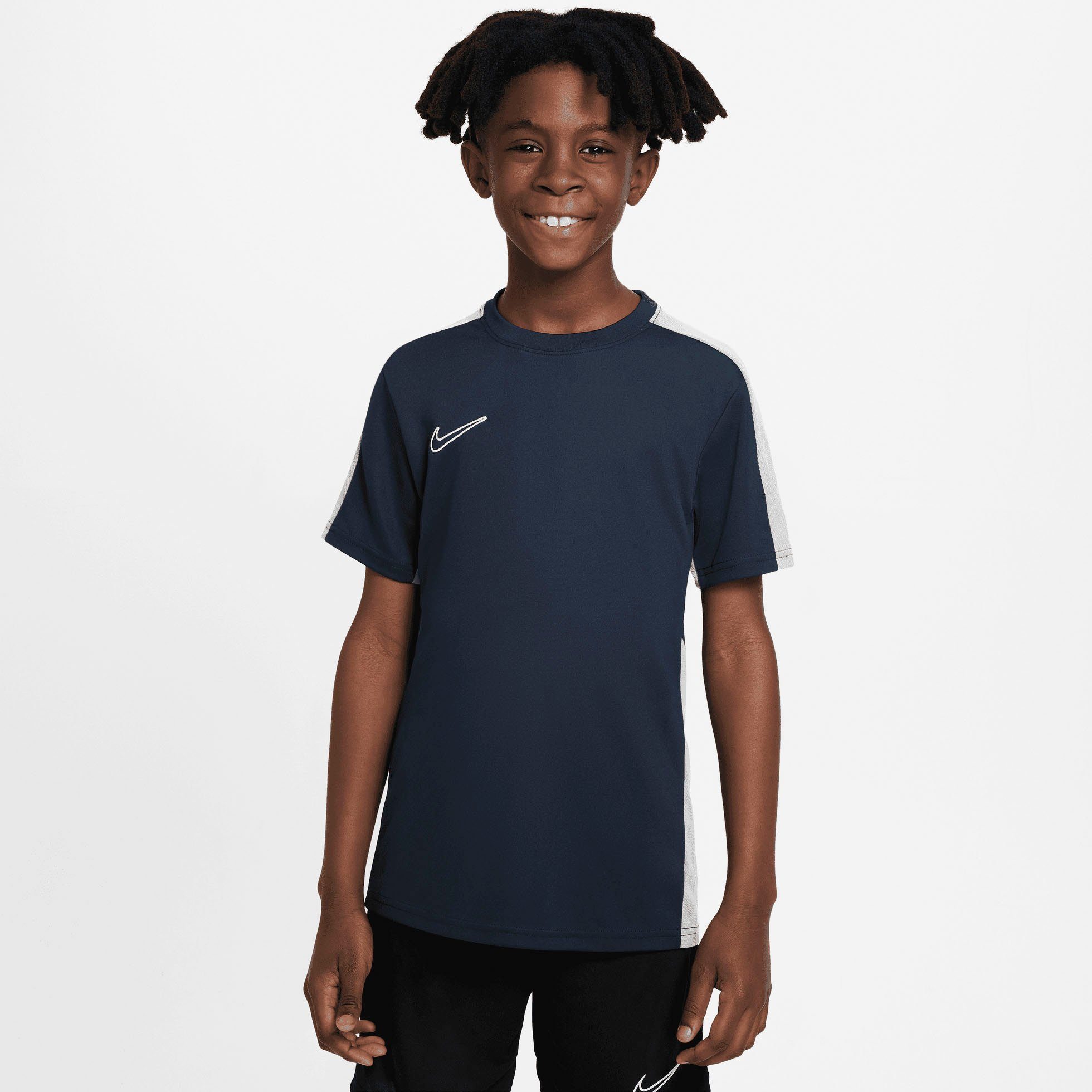 KIDS' Nike ACADEMY OBSIDIAN/WHITE/WHITE Trainingsshirt TOP DRI-FIT