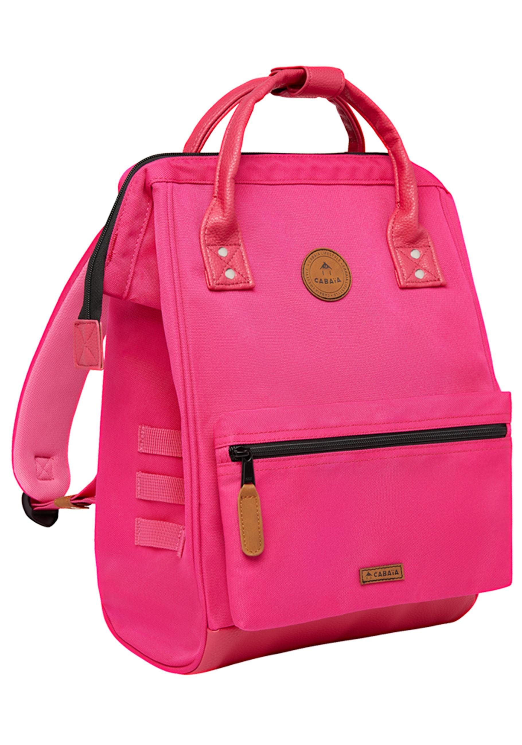 CABAIA Tagesrucksack Cityrucksack Medium, austauschbaren neonpink Vordertaschen mit