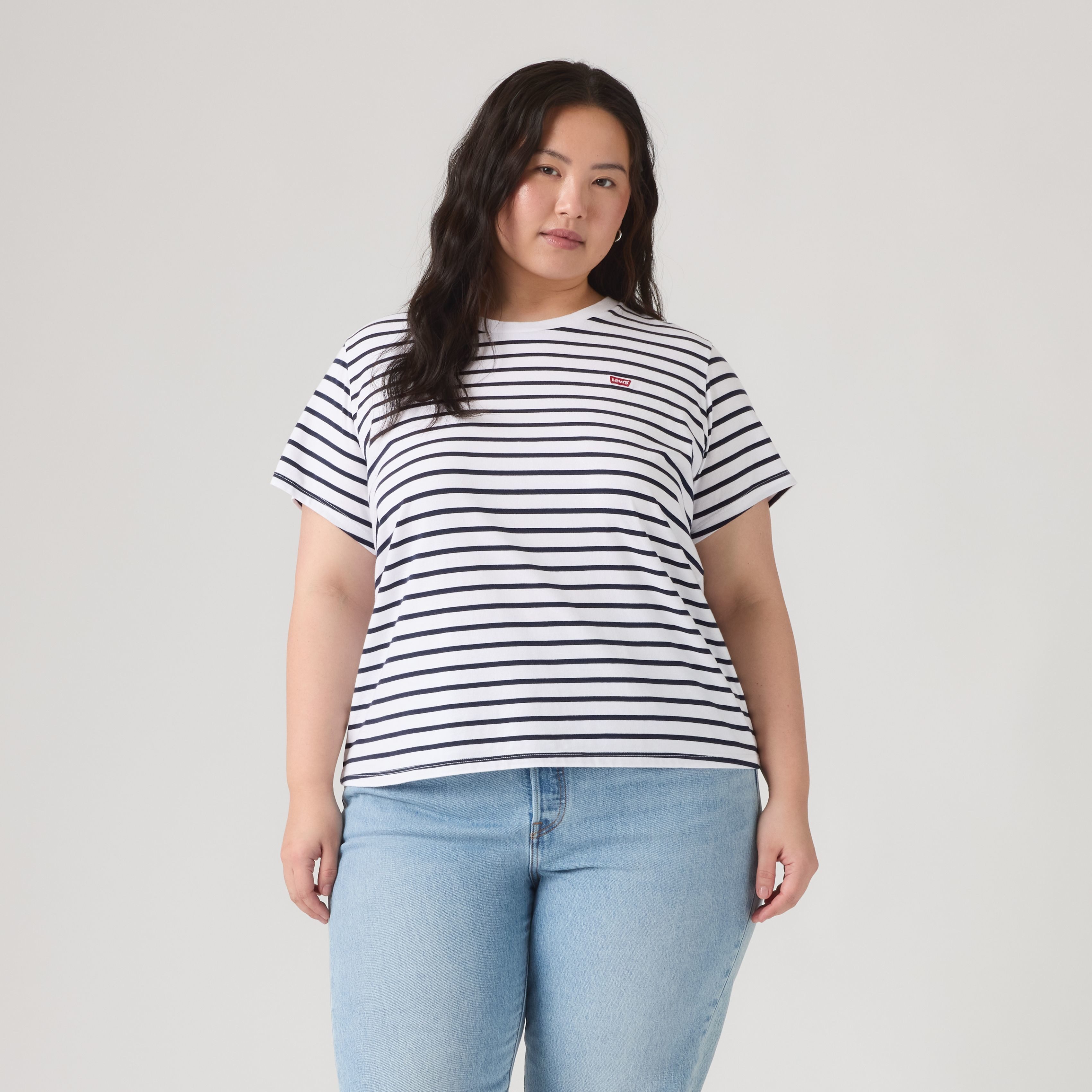 Levi's® Plus T-Shirt PL THE PERFECT im Streifendesign