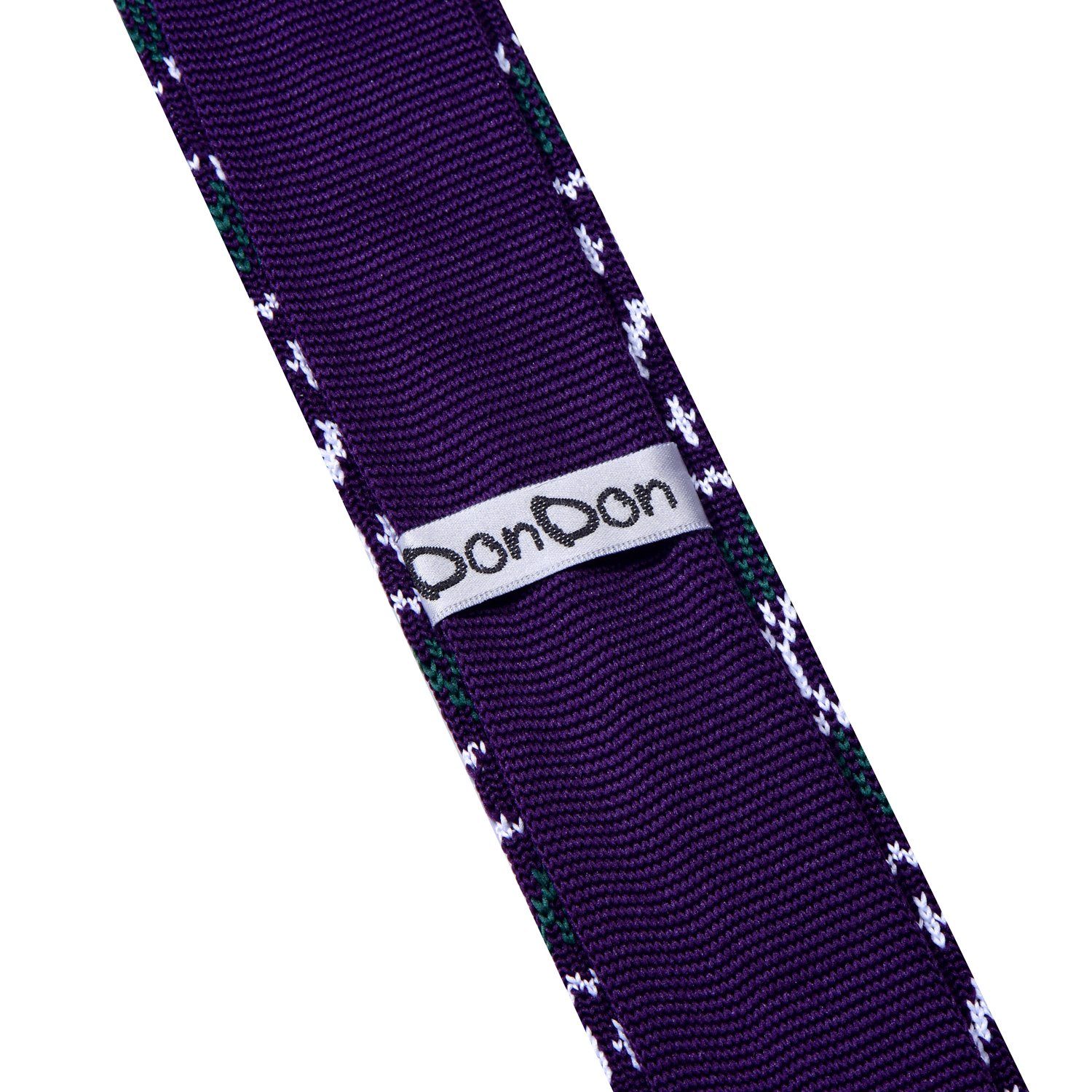 DonDon Krawatte schmale Krawatte Strickkrawatte, für 1-St) lila Veranstaltungen oder Wollkrawatte Büro (Packung, festliche cm Retro-Look, 5
