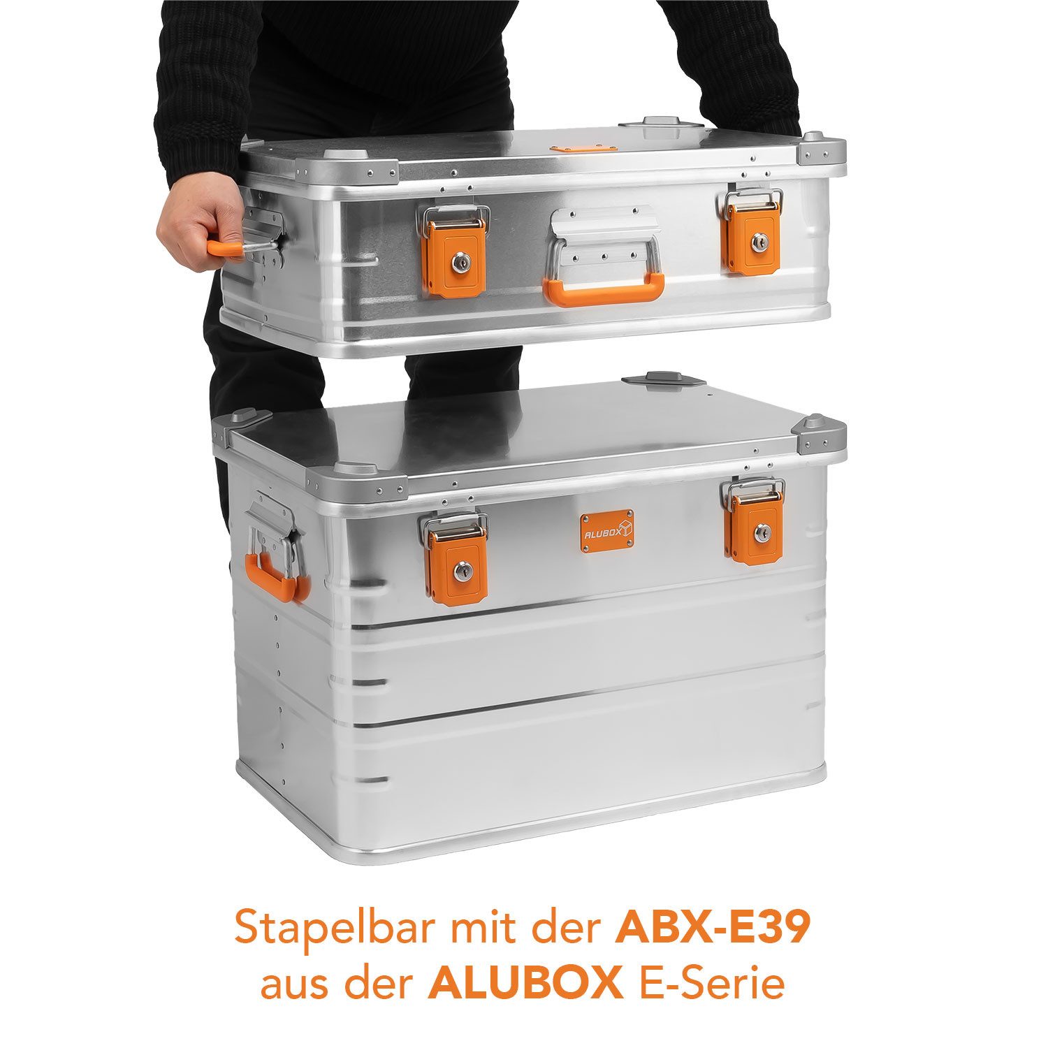 ALUBOX Aufbewahrungsbox Premium Lagerbox E78 Liter (stapelbar mit der E39), abschließbar - leicht und formbeständig - stapelbar