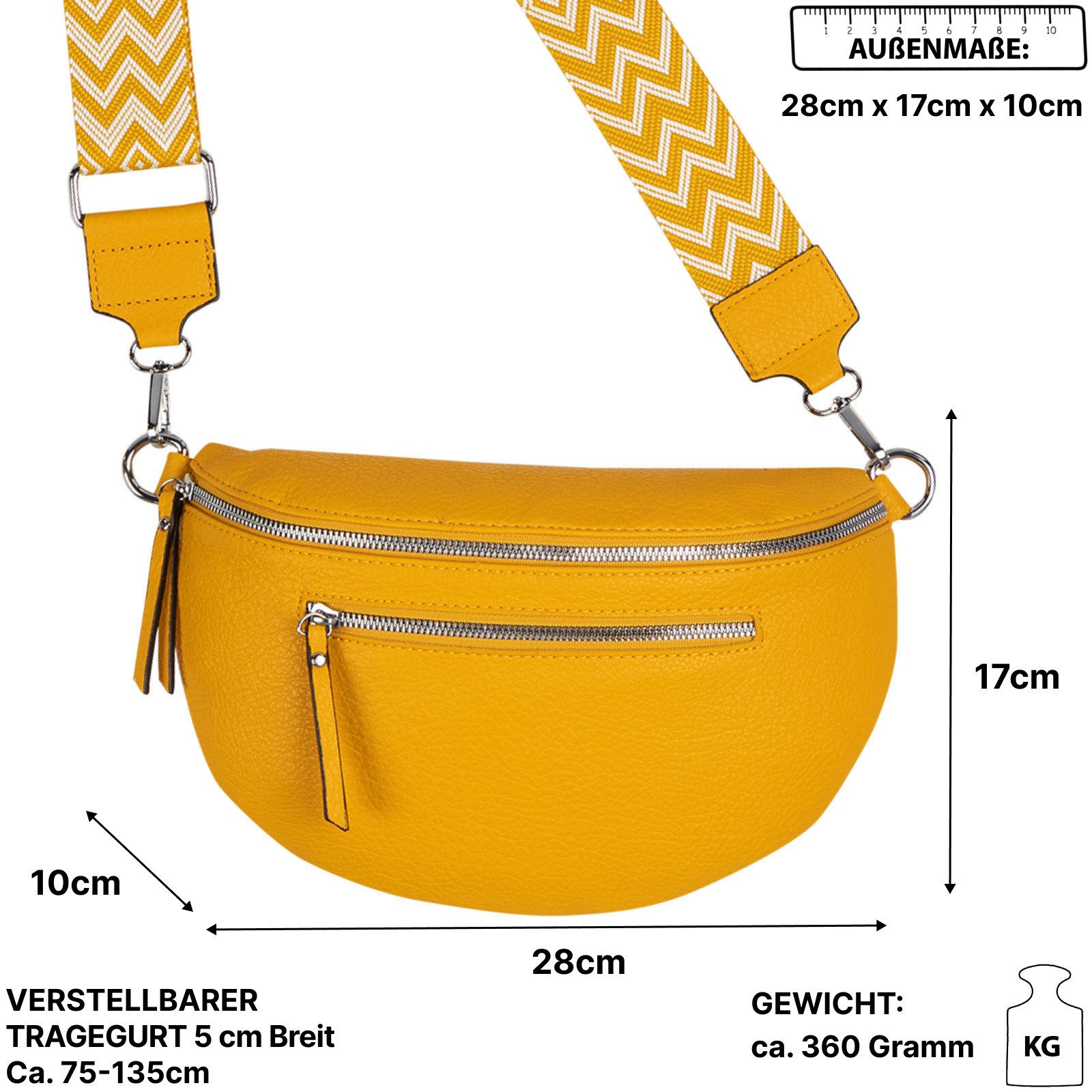 EAAKIE Gürteltasche Bauchtasche Umhängetasche Crossbody-Bag Kunstleder Ital günstig online kaufen