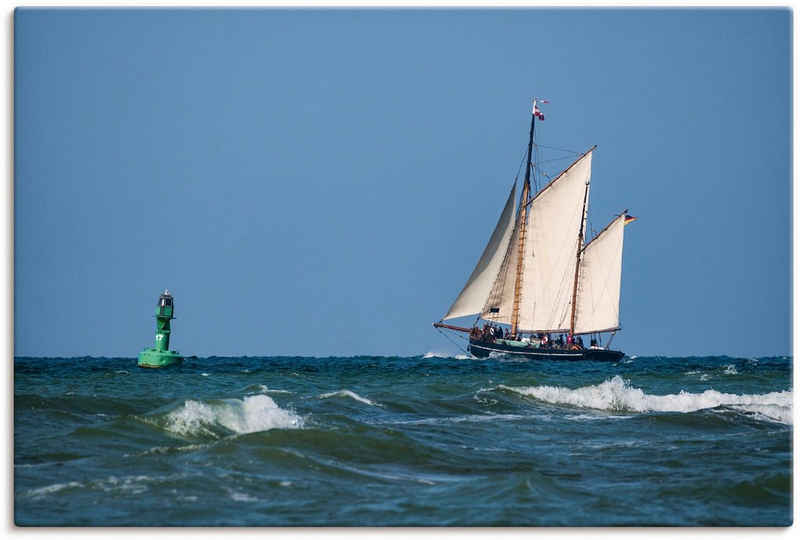 Artland Leinwandbild Segelschiff auf der Ostsee, Boote & Schiffe (1 St), auf Keilrahmen gespannt