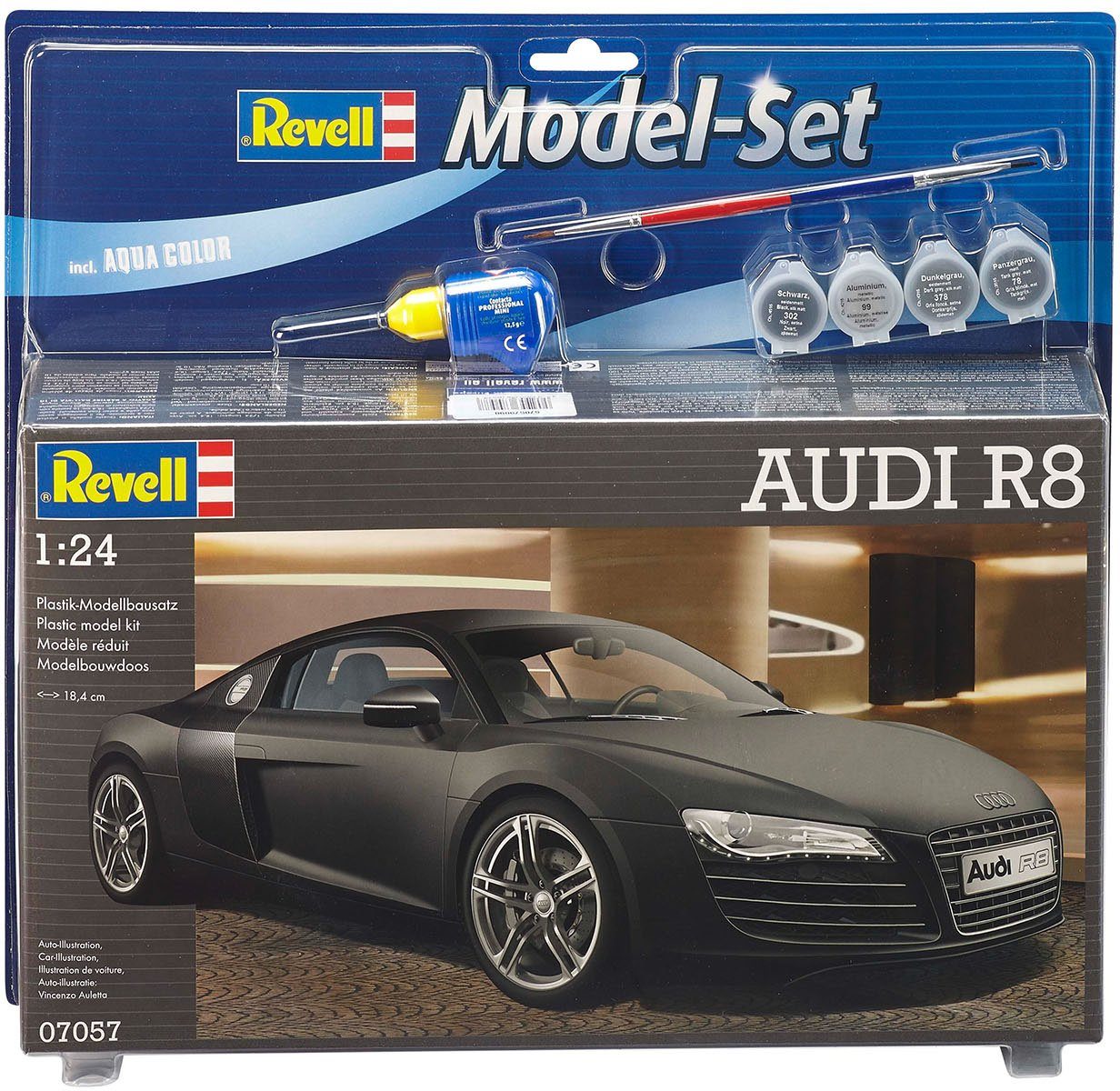 Revell® Modellbausatz Model Set, Audi R8, Maßstab 1:24, (Set), Made in Europe
