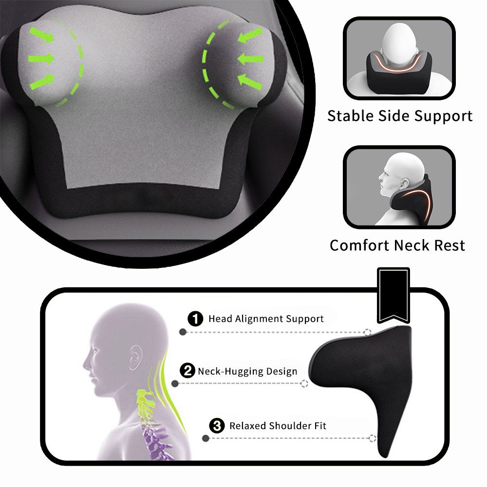 JASLIFE Autokopfstütze Auto Kopfkissen – Nackenstütze für Auto, massagekissen auto, (Packung,  ergonomisch, mit Memory-Schaum, ideal für lange Fahrten), Perfekt als Geschenk für Familie, Freunde oder sich selbst.