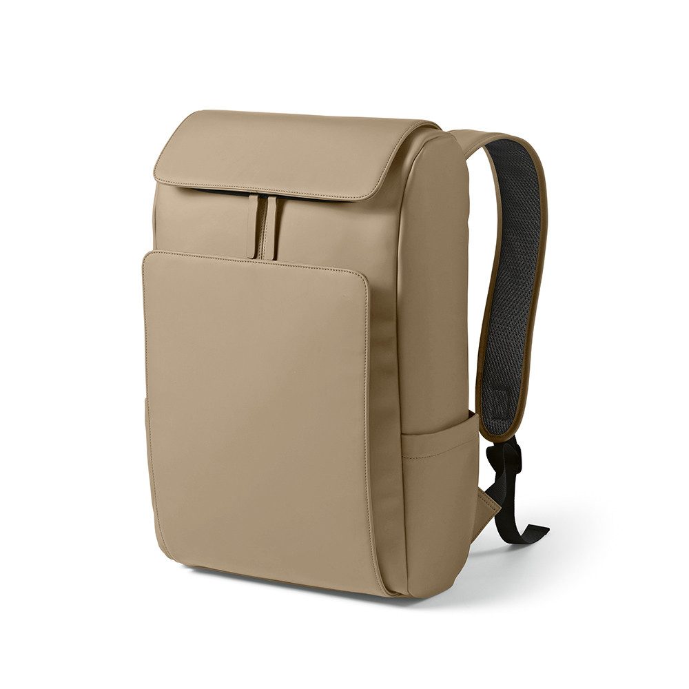 CABBEL Rucksack Rucksack 20L Laptop 6 Zoll Trolley nachhaltig robustes PU 30x48x15cm (Rucksack, 1-tlg., Einzelartikel), Kamel, Recyceltes PU, 80,4% recycelt, 1.144 kg, 30x48x15 cm, 20L