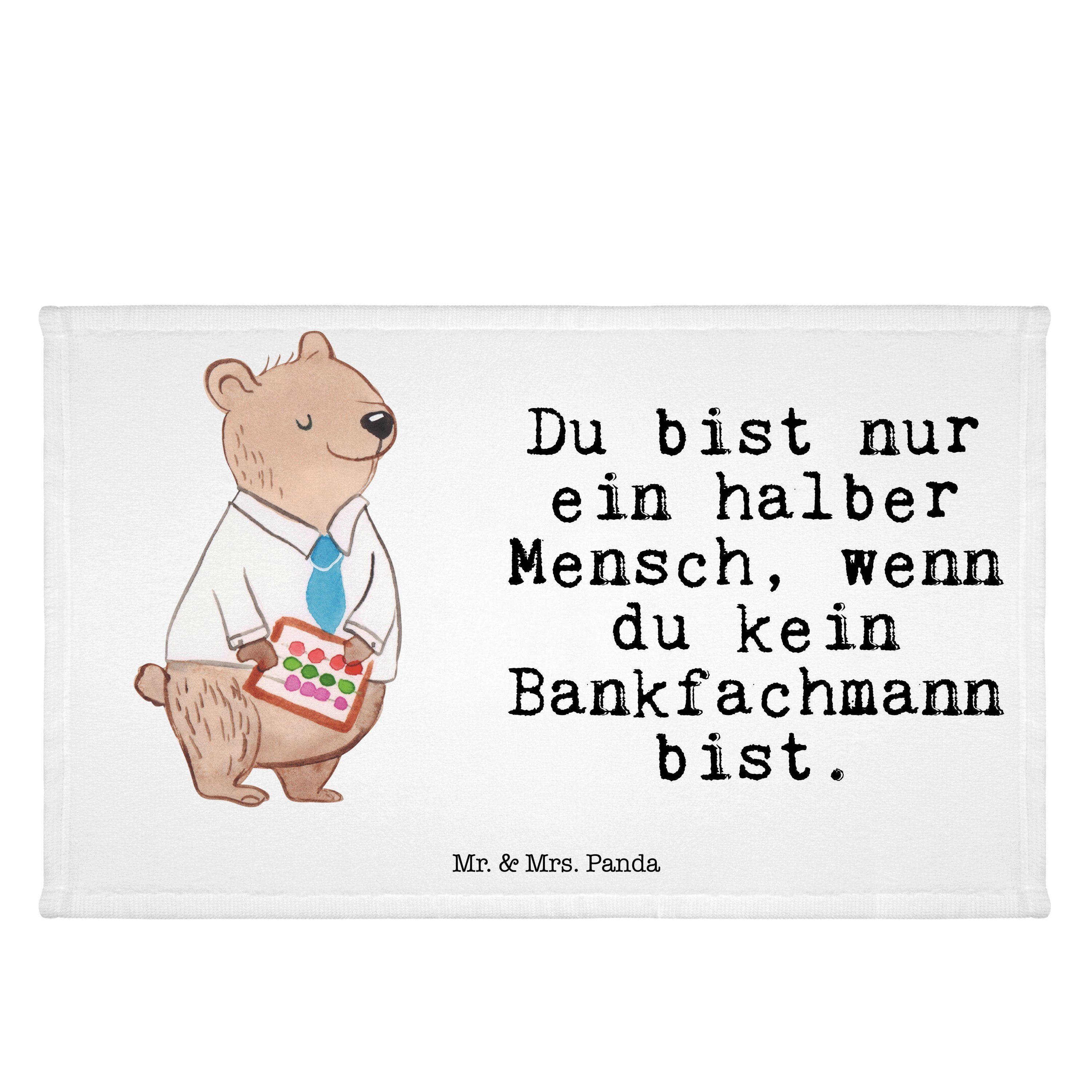 Bankangestellter, Herz Mrs. (1-St) - Mr. Weiß Gästetuch, Handtuch Geschenk, mit & Bankfachmann - Panda