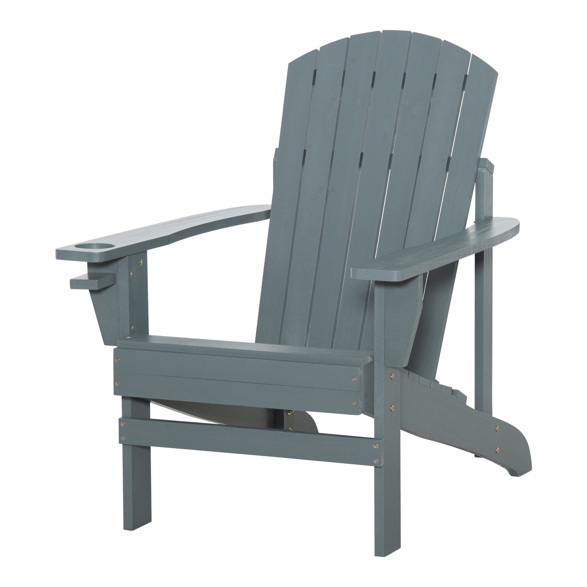 Outsunny Gartenstuhl Adirondack-Gartenstuhl mit Becherhalter (Terrassenstuh günstig online kaufen
