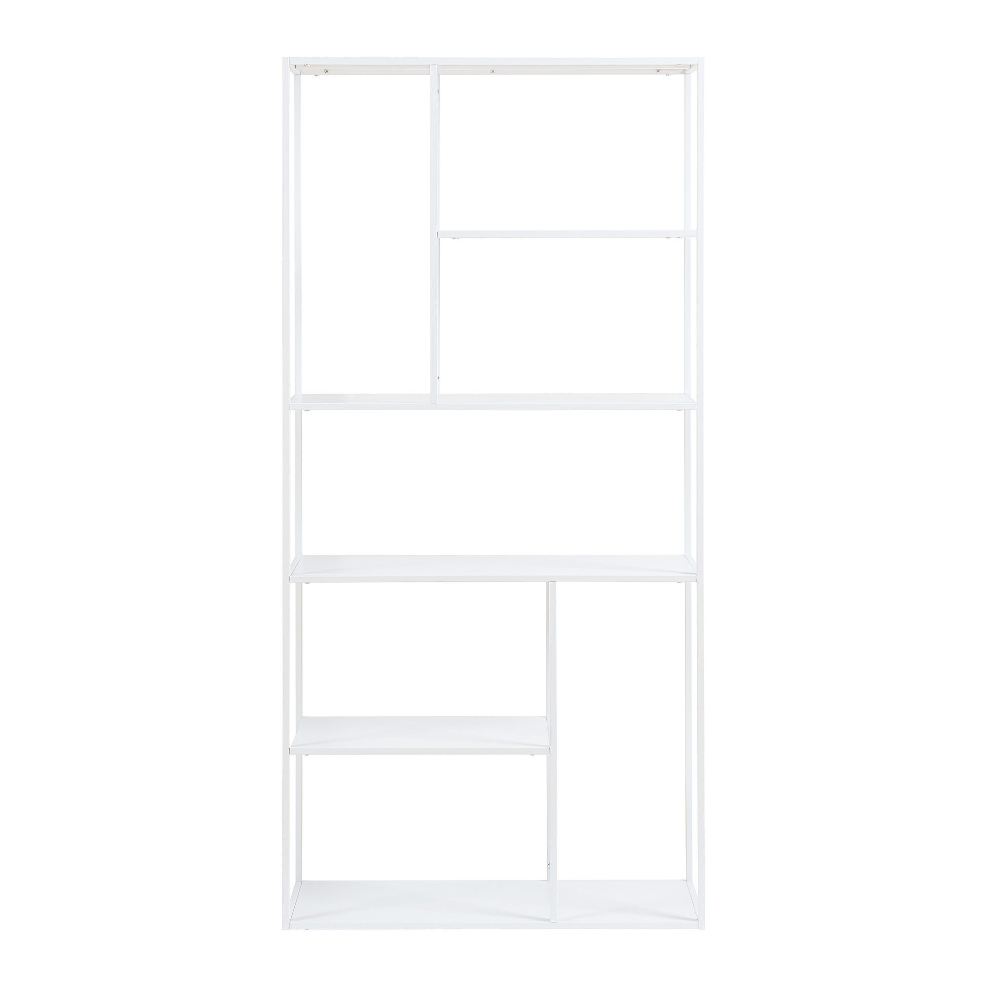 en.casa Standregal, »Vehmaa« mit 7 Ablagefächern 90 x 30 x 188 cm Weiß