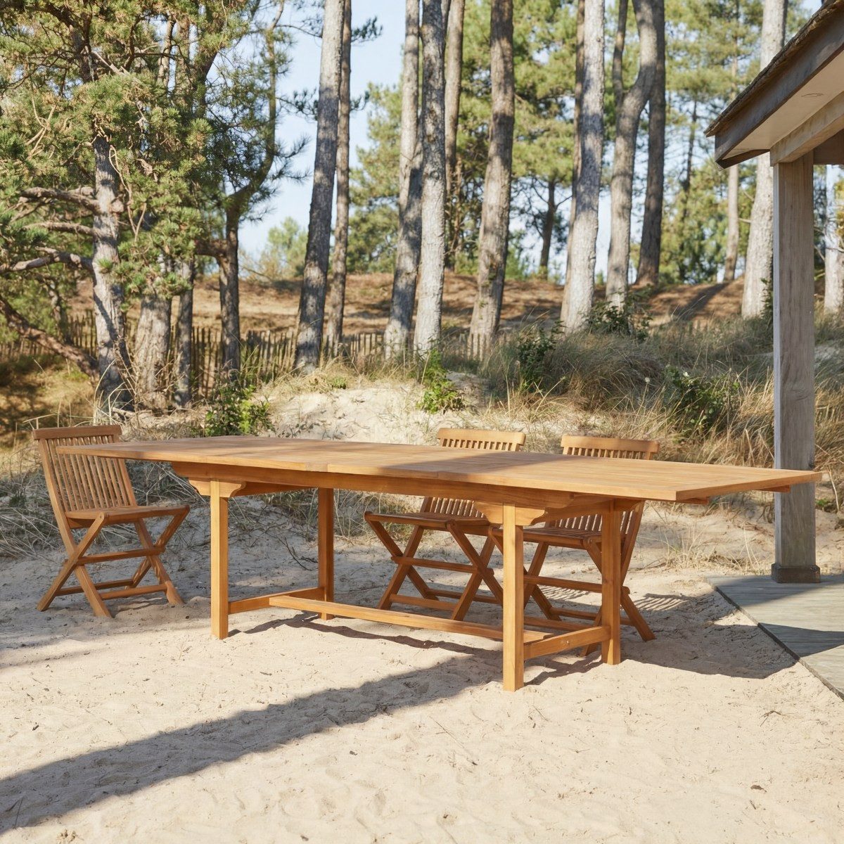 Tikamoon Gartentisch Rechteckiger Outdoor Tisch aus Akazienholz Capri 200