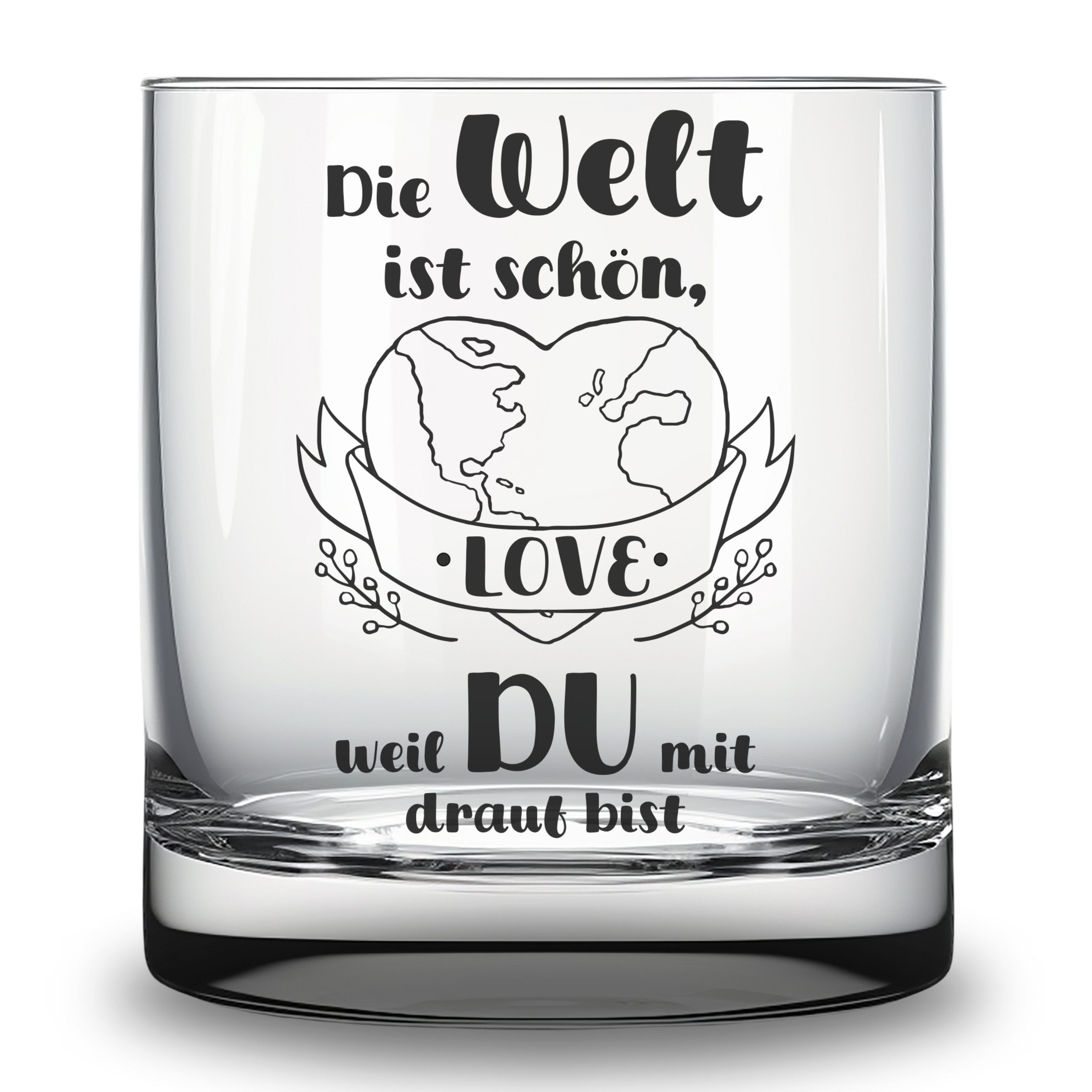 Lasernauten Whiskyglas Glas mit Gravur für Verliebte Geschenk für Freund Freundin Liebling, mit Gravur