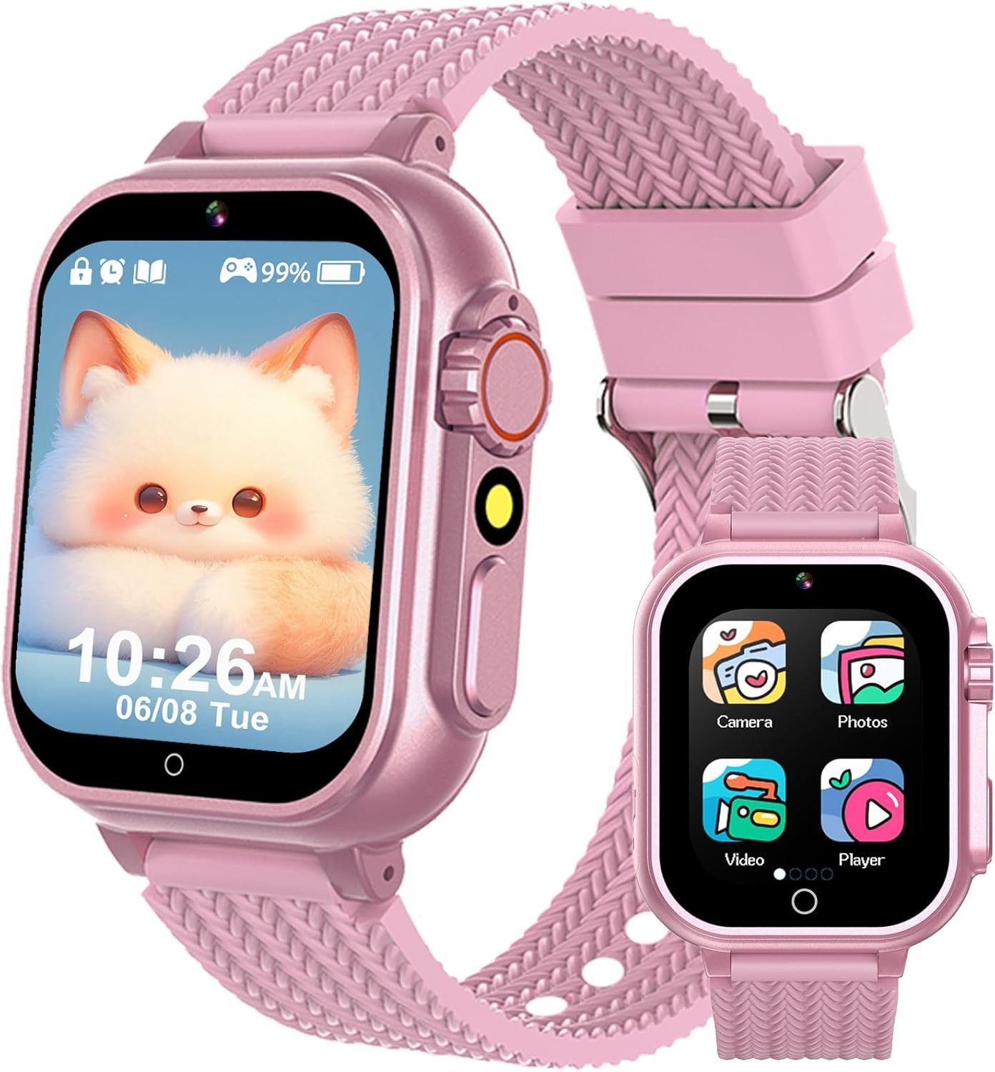 MOONKIDS Smartwatch (3,9 cm, sim karte), 4G Kinder Smartwatch mit GPS, Videoanruf, SOS Notruf und Spielen
