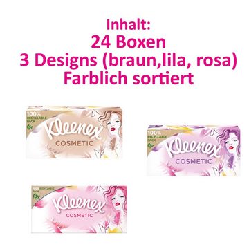 KLEENEX Kosmetiktücher Cosmetic Kosmetiktücher-Box, extra-weich, 3-lagig, 24 Boxen x80 Tücher