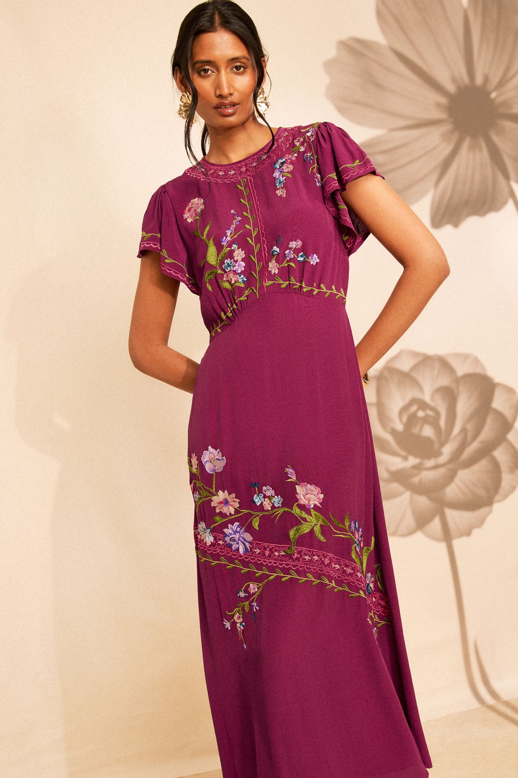 Love & Roses Midikleid Love & Roses asymmetrisches Midikleid, Regular (1-tlg) – Bild 4 von 5
