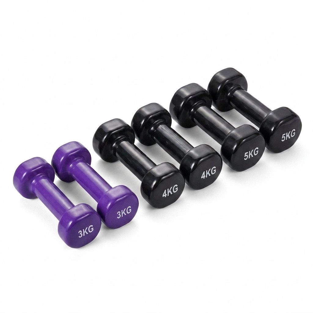Black Snake Hantel-Set Vinyl Kurzhantel Set 3 Paare für Gymnastik, Fitness und Home-Training, (Kurzhantelset, für Gymnastik, Pilates und Home-Workout), Rutschfest, bodenschonend und farbcodiert