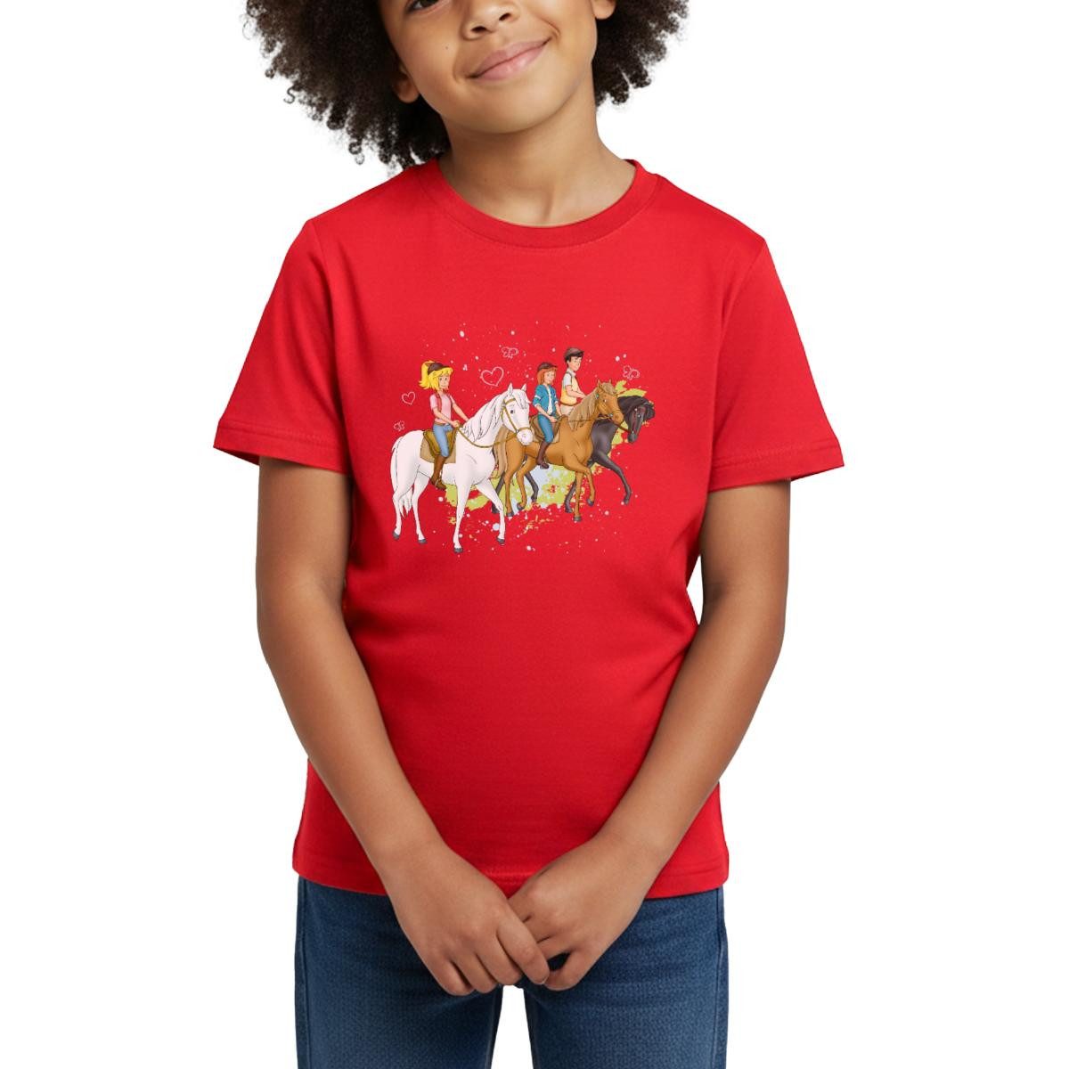 Spreadshirt T-Shirt Bibi Und Tina Ausritt Mit Alexander Falkenstein Kinder T-Shirt (1-tlg) Fällt klein aus. Wir empfehlen, eine Größe größer zu bestellen.