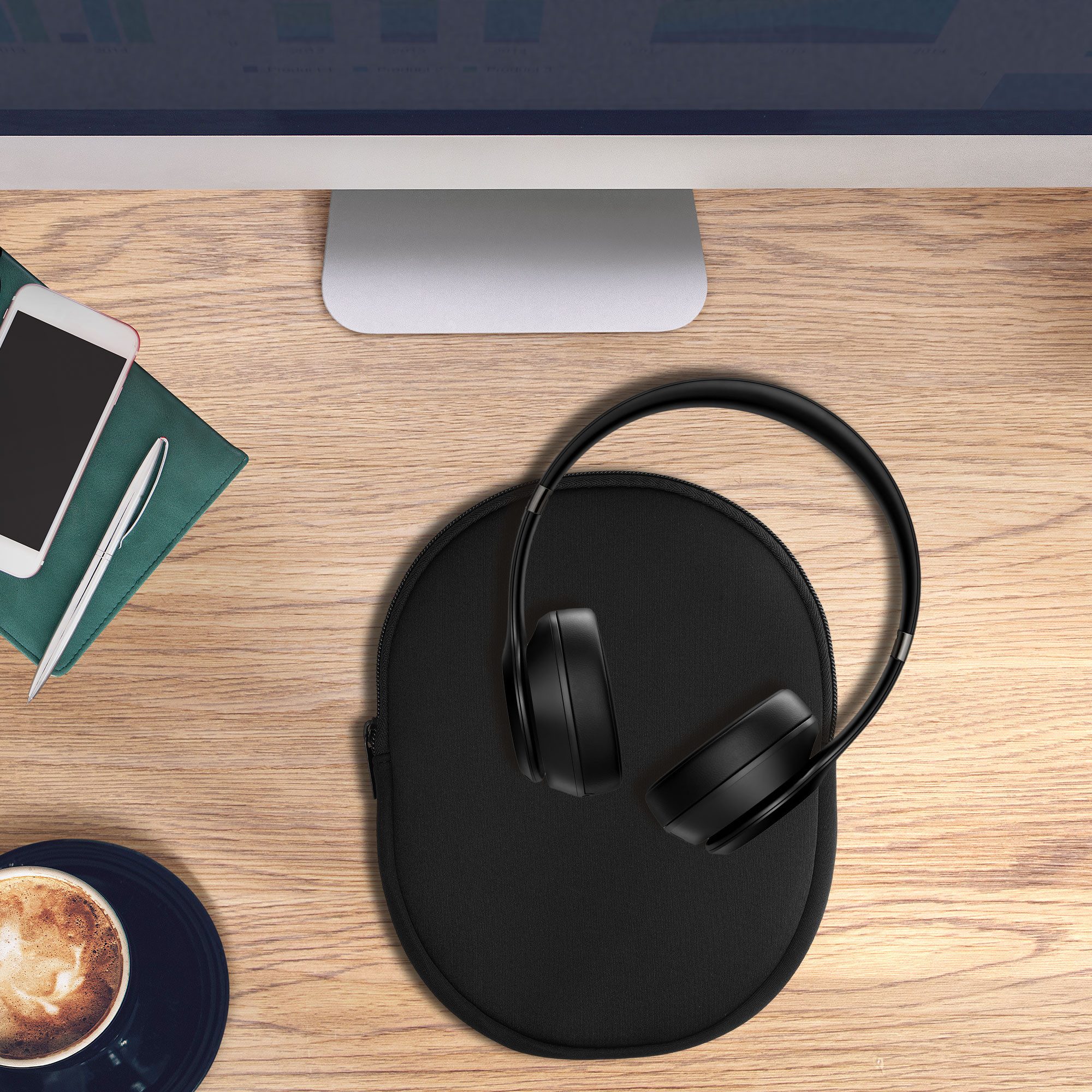 kwmobile Kopfhörer-Schutzhülle Hülle für Beats Solo 4 / Solo 3 Wireless / Marshall Major V Neopren, Case für Headset aus robustem Neopren Stoff