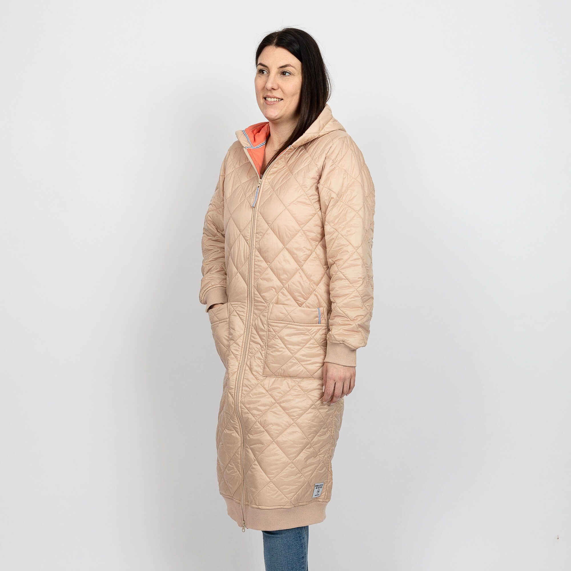 Kapuze Damen Salzhaut Hoodie-Steppjacke mit salzhaut Steppmantel Kophöörder