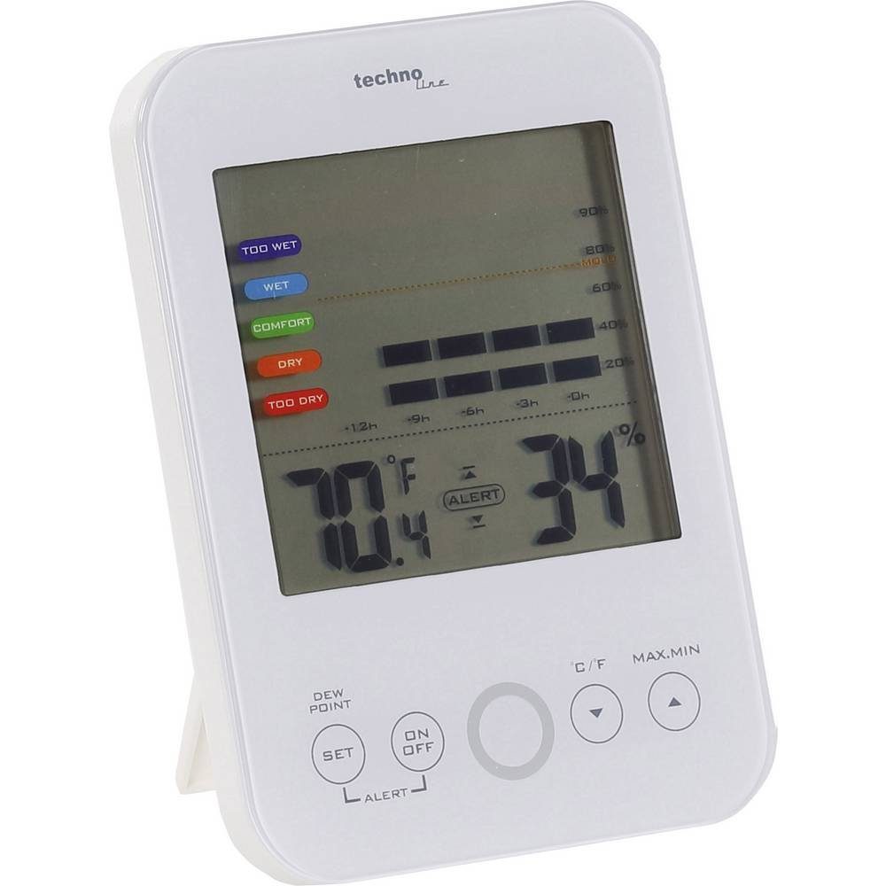 Techno Line Hygrometer Luftfeuchtemessgerät Technoline, Taupunkt-/Schimmelwarnanzeige