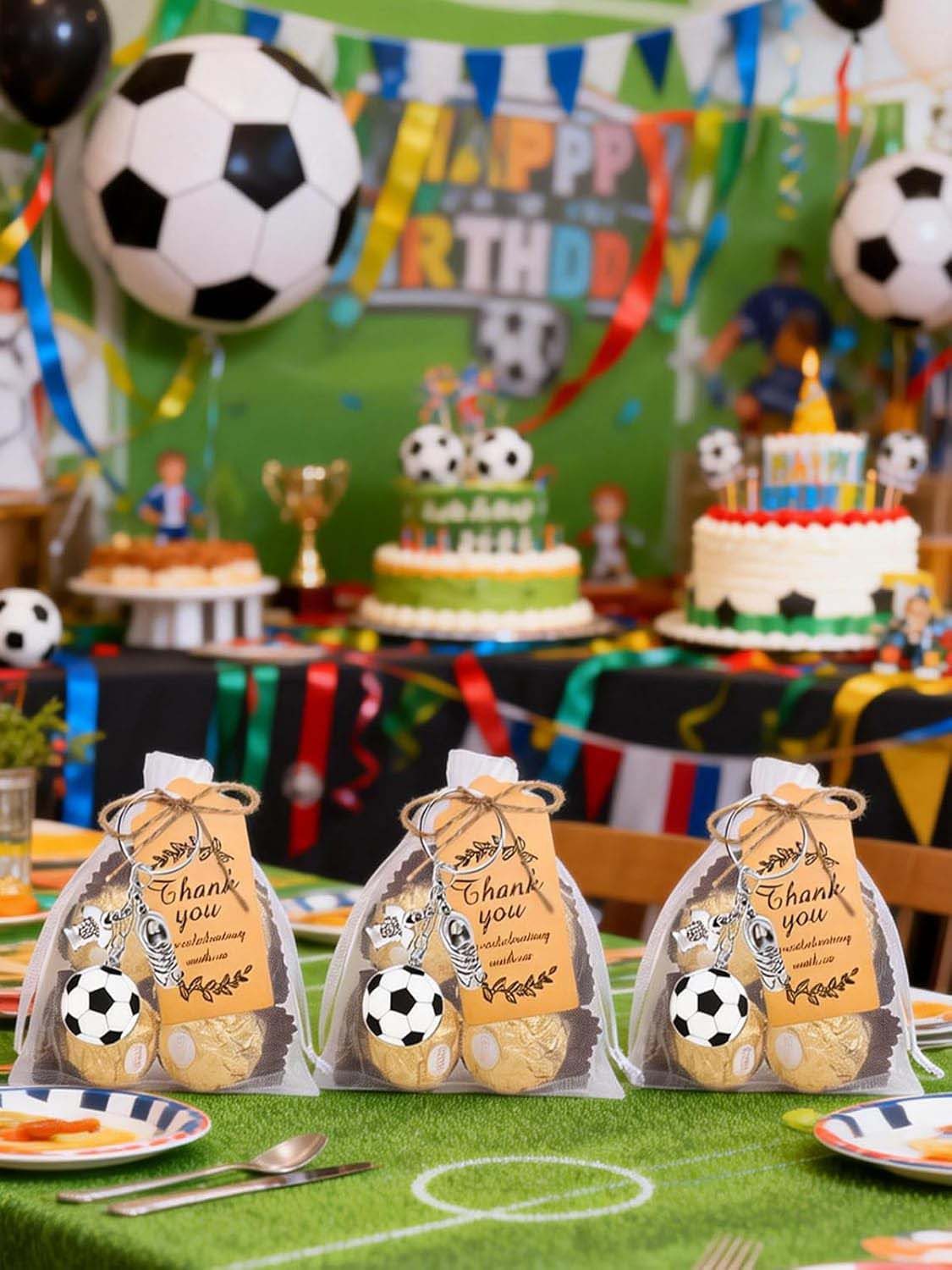 Bomiclss Schlüsselanhänger Fußball, Party Geschenk für Fußballfans & Schule,Kleinigkeiten – Bild 5 von 5