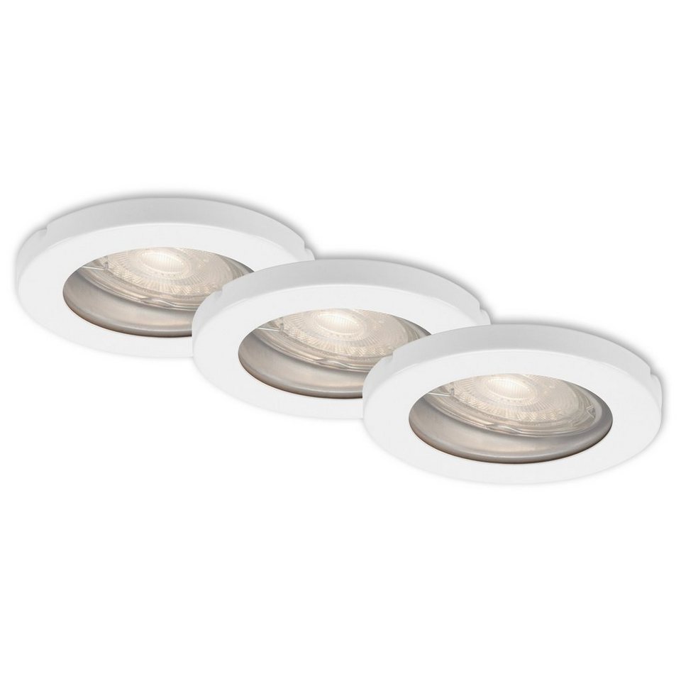 LED Einbauleuchte Briloner weiß, 7181-036, LED Leuchten Einbauspot GU10, Einbaustrahler, Warmweiß, wechselbar,