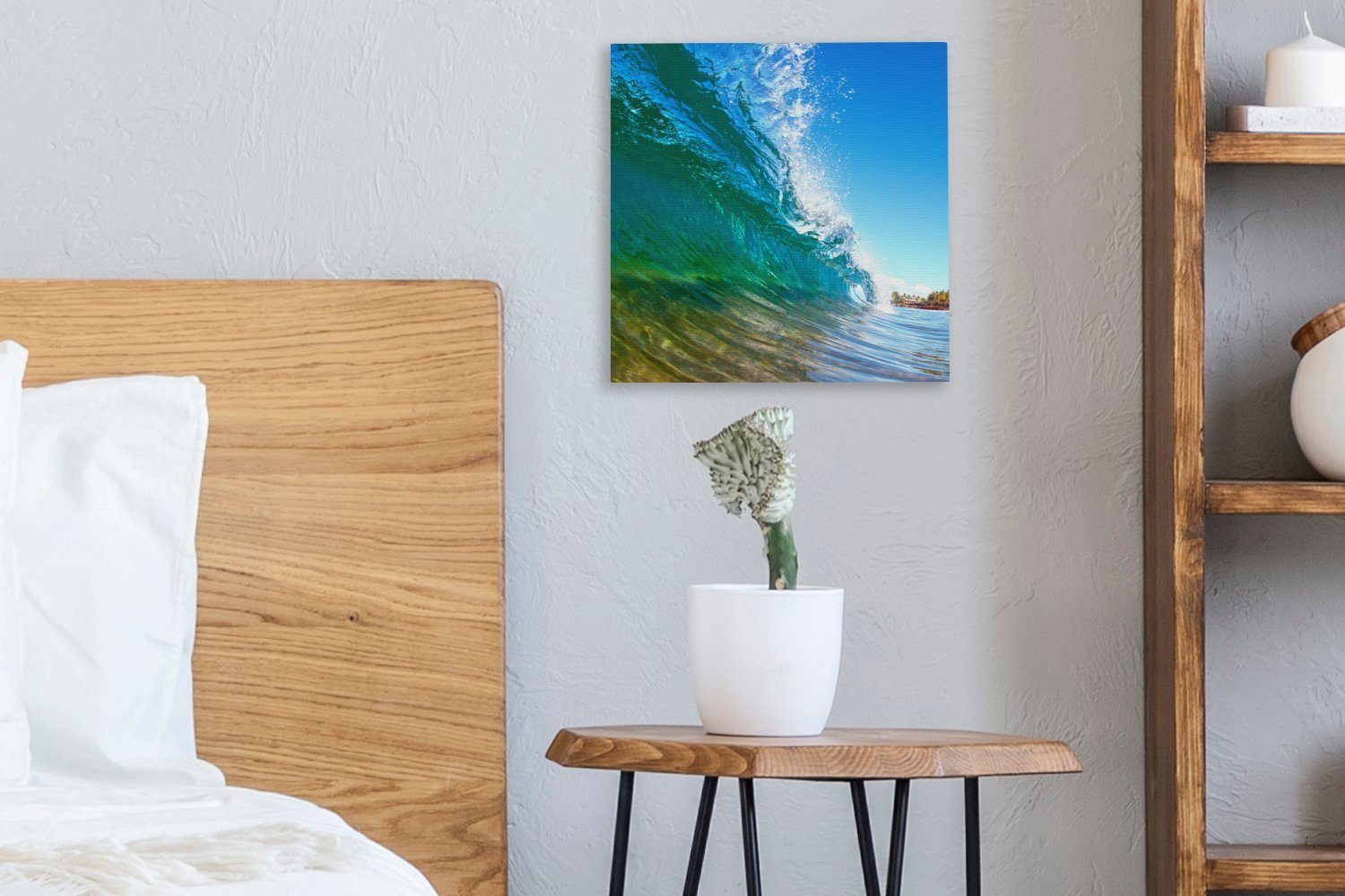 Küste für Hawaii Nahaufnahme der vor St), Leinwand (1 von Leinwandbild sich bricht, Bilder Welle, einer OneMillionCanvasses® Wohnzimmer die Schlafzimmer