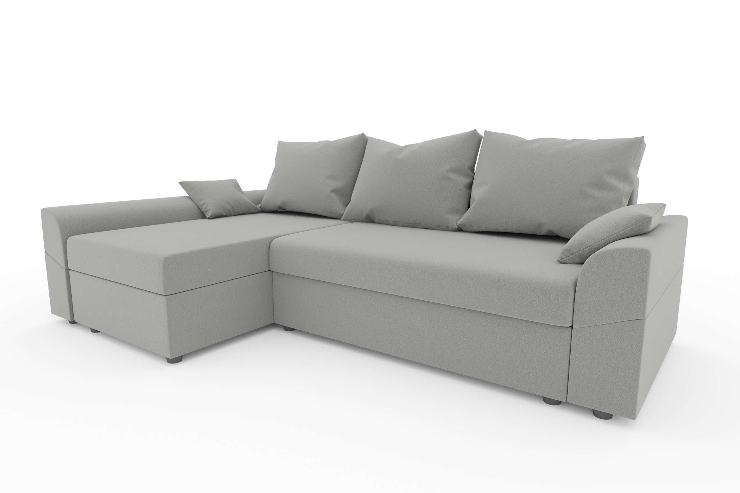 Bettfunktion, mit Eckcouch, Bettkasten, Ecksofa Sitzkomfort, Modern mit L-Form, Sofa, Design Aurora, Stylefy