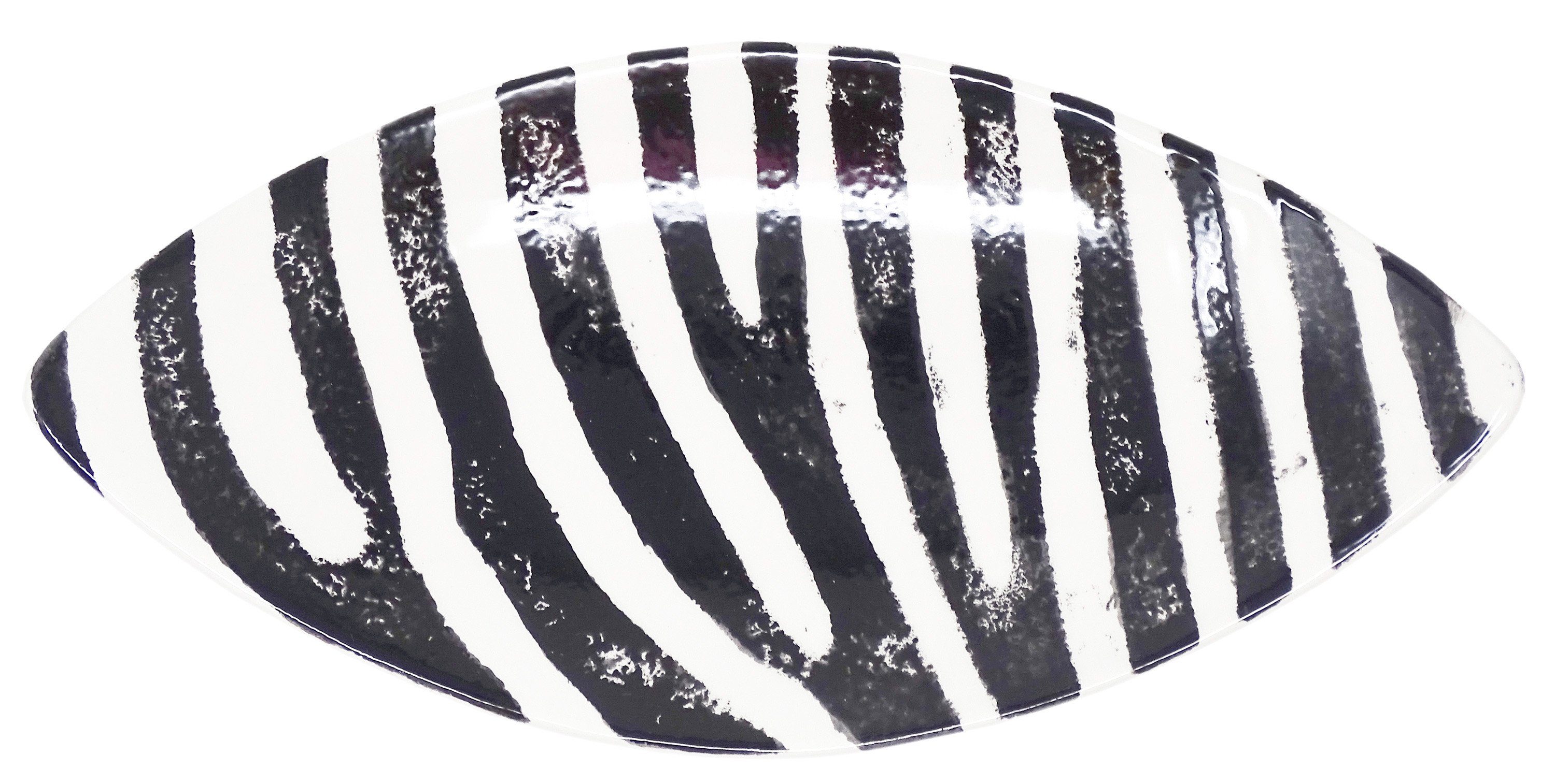 Lashuma Servierplatte Zebra, cm, ovaler Servierteller Keramik, 28x13 Dessertschale tief