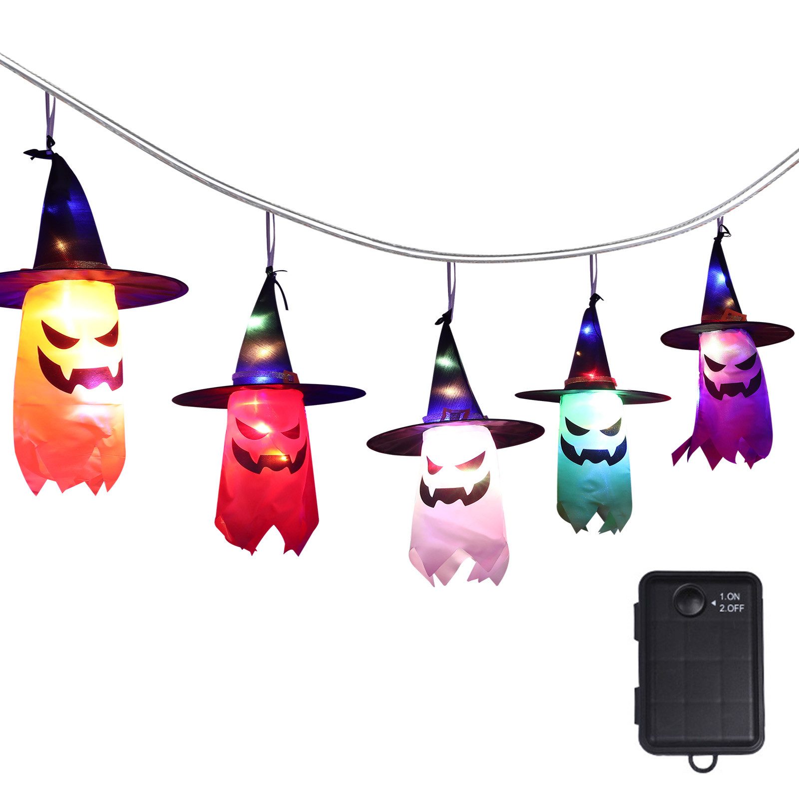 MUPOO Dekohänger Halloween LED-Lichterkette Geister 45cm günstig online kaufen